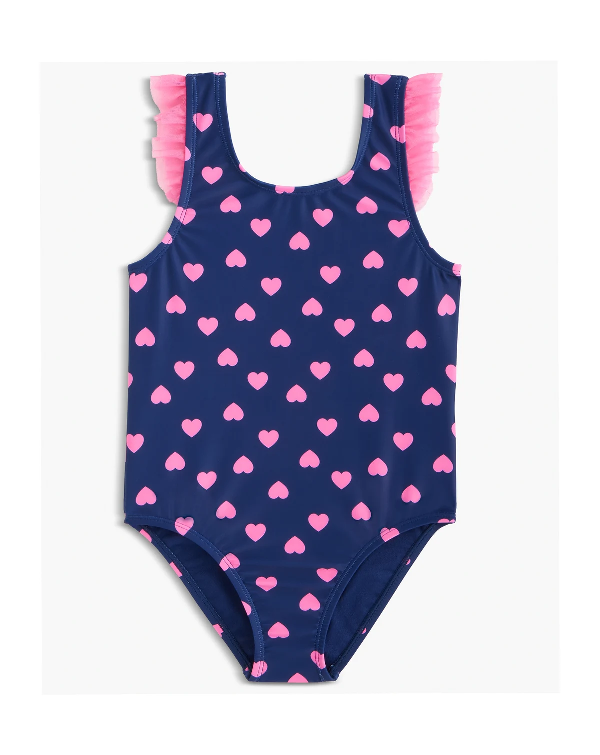 Toddler Girls' 2T-5T Heart-Print Ruffled One-Piece Swimsuit, Macy's Exclusive