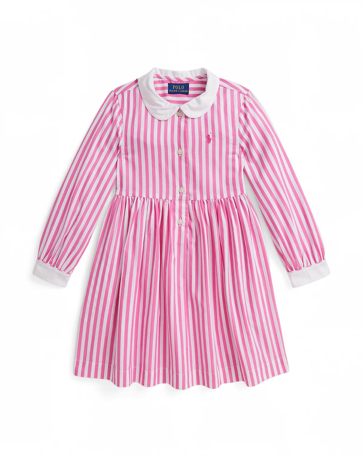 Girls' 2T-6X Striped Long-Sleeve Shirt Dress