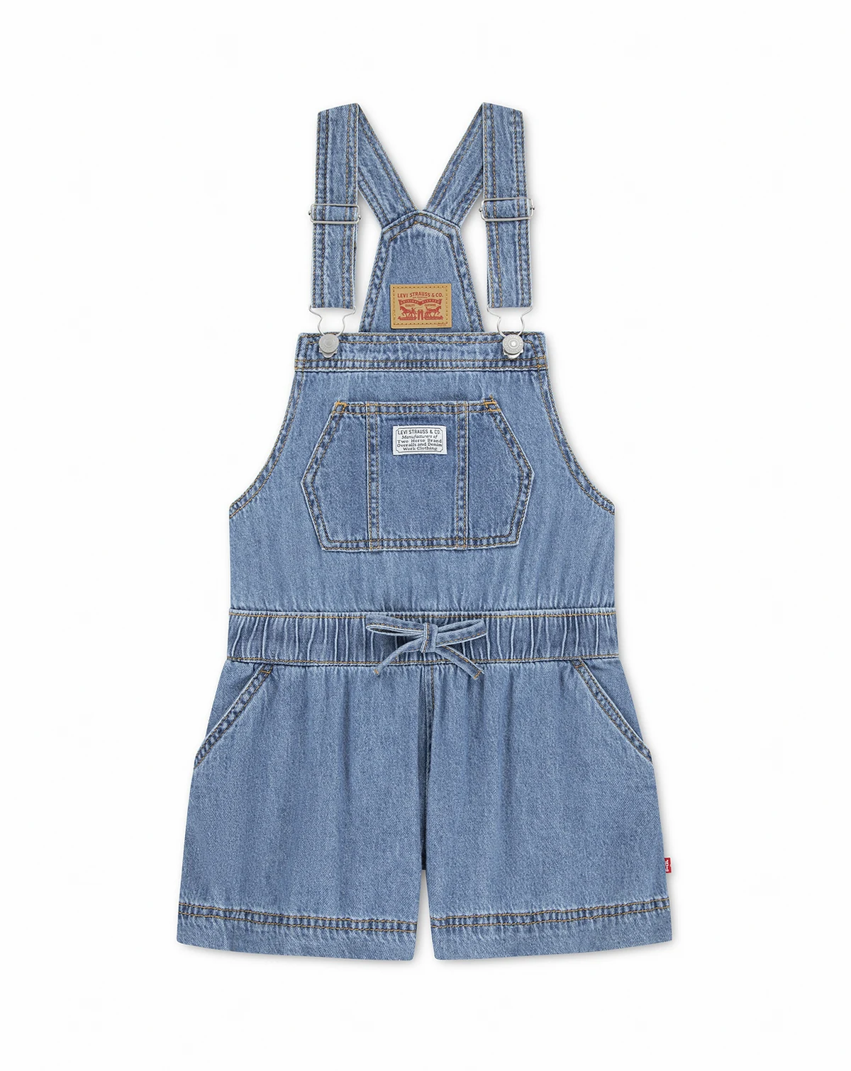 Girls' Toddler 2T-4T Waist-Tie Shortalls