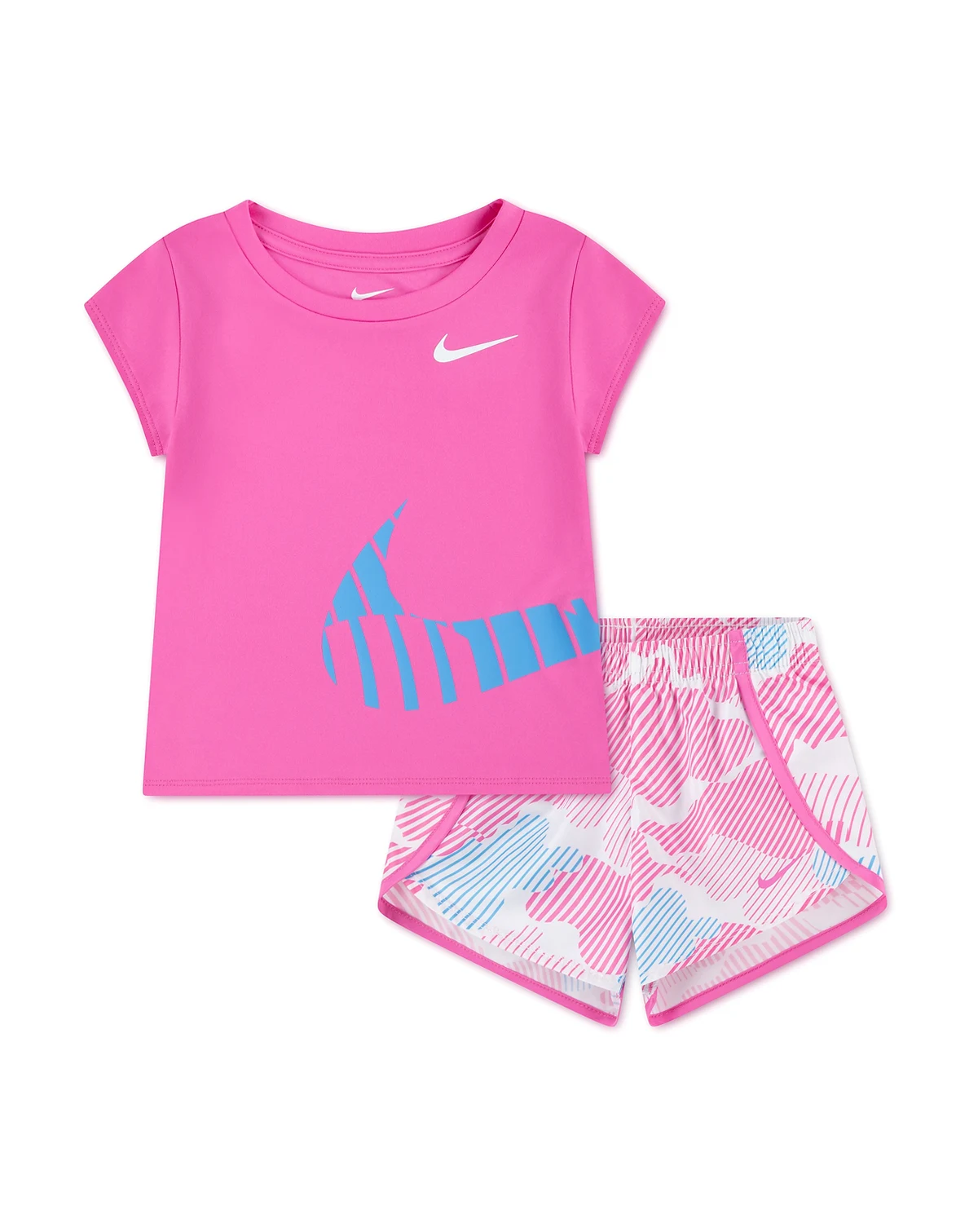 Girls' Toddler 2T-4T Printed Crewneck T-Shirt and Shorts, 2-Piece Set
