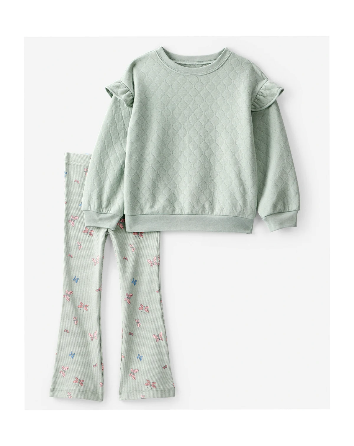 Girls' Toddler 2T-5T Butterfly Long-Sleeve Sweater and Pants, 2-Piece Set