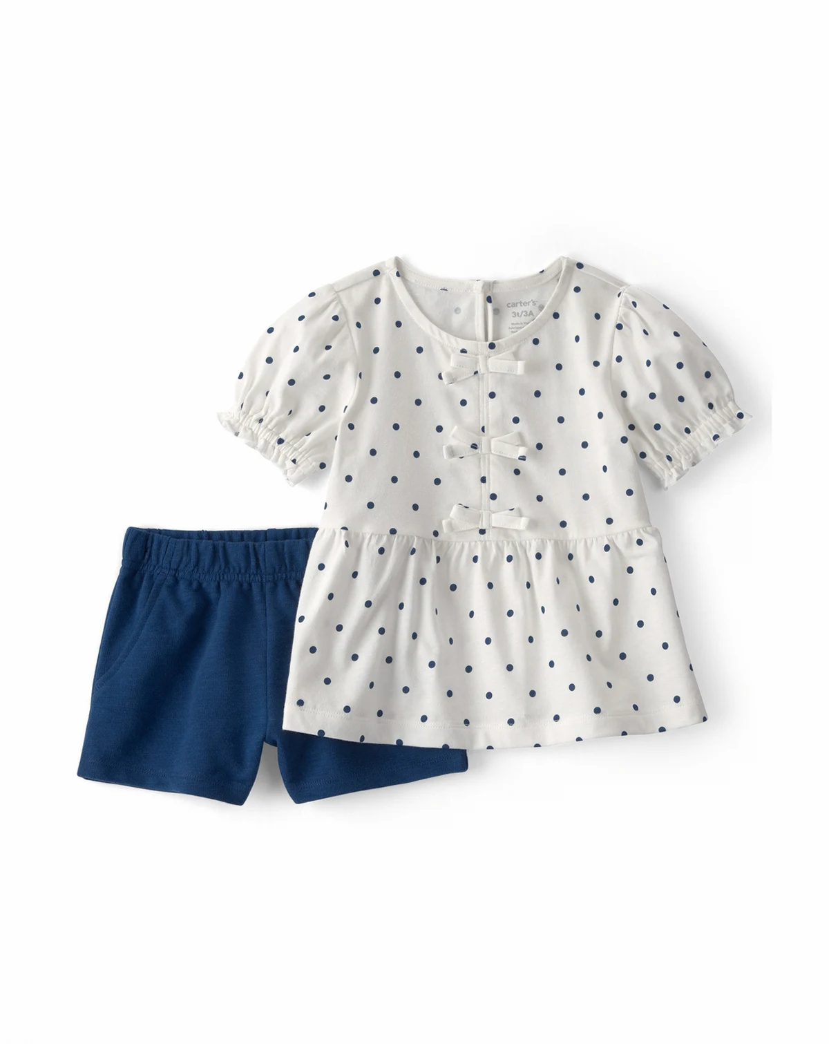 Girls' Toddler 2T-5T Polka Dots Top & Short, 2-Piece Set