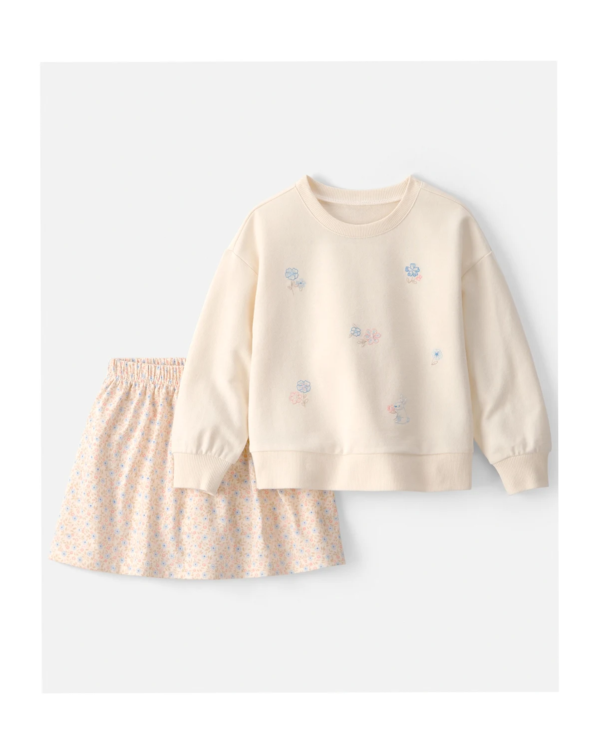 Girls' Toddler 2T-5T Floral French Top and Skort, 2-Piece Set