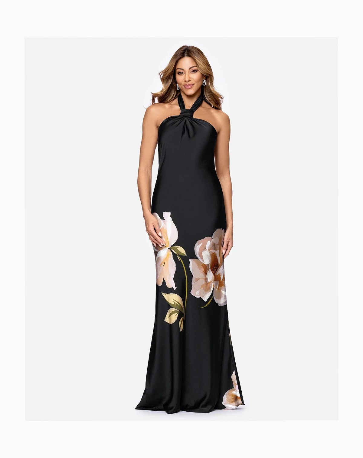 Petite Halter Neck Sheath Gown
