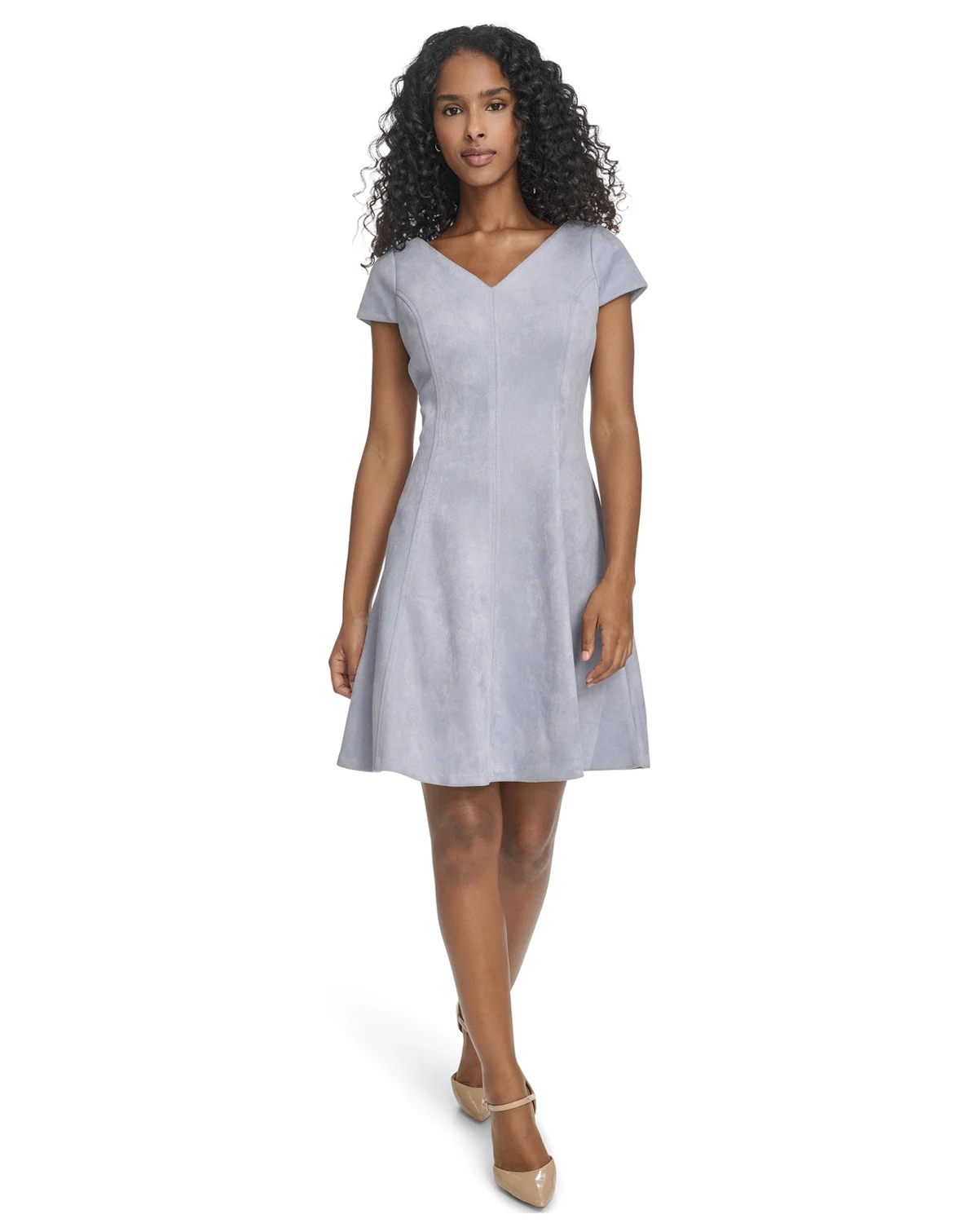 Women's Petite Short-Sleeve A-Line Dress