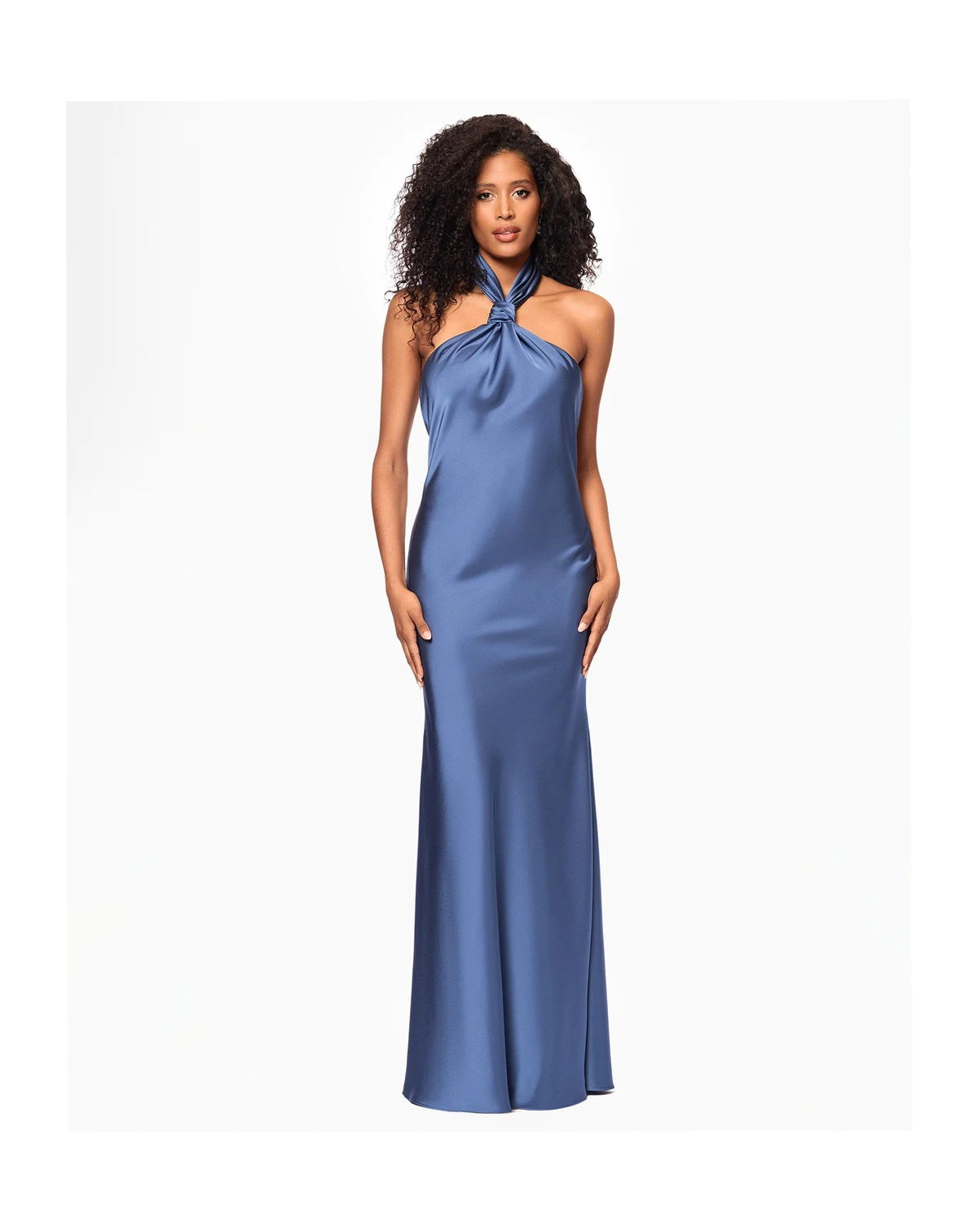 Petite Halter Neck Sleeveless Long Dress