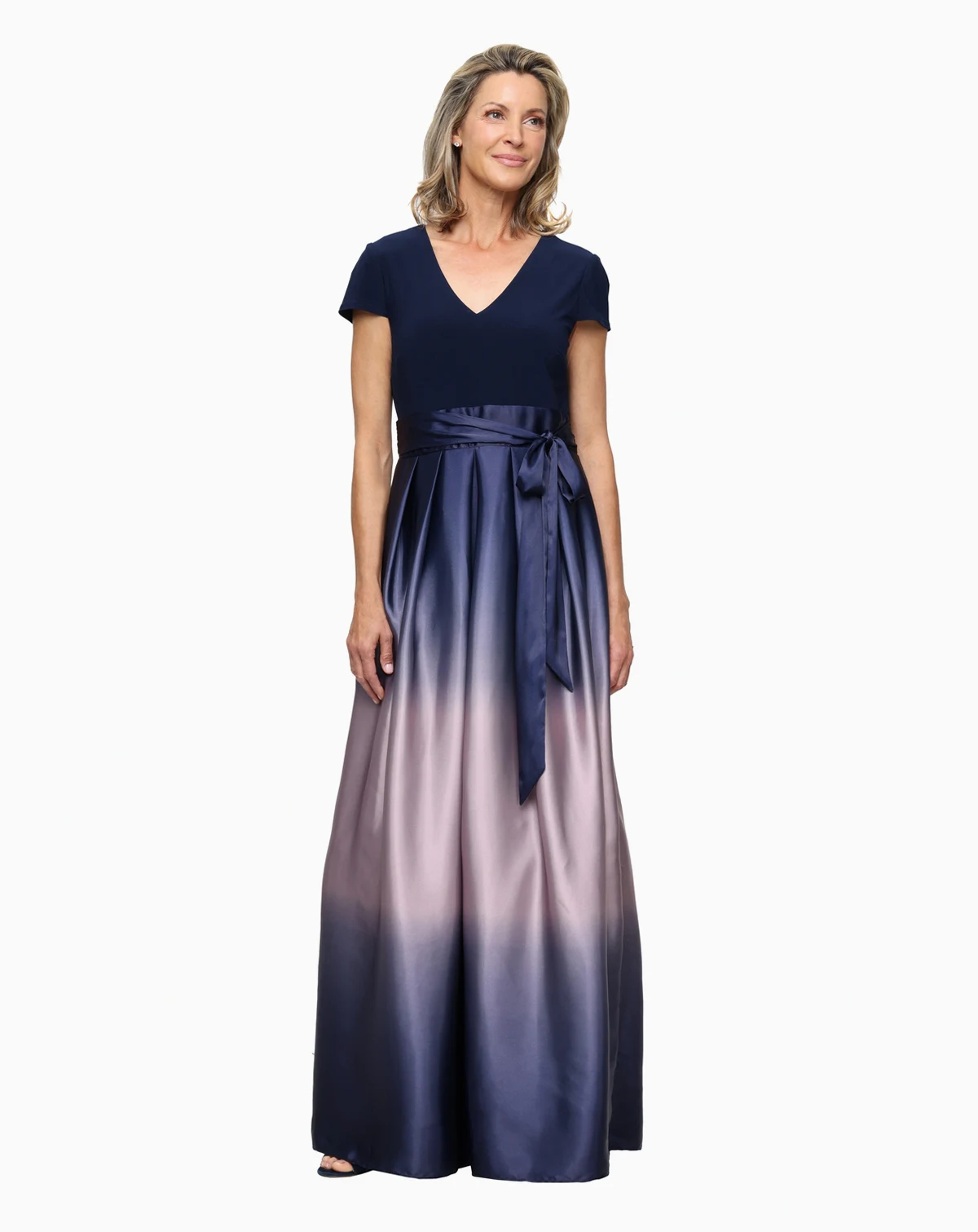 Petite V-Neck Long Ball Gown
