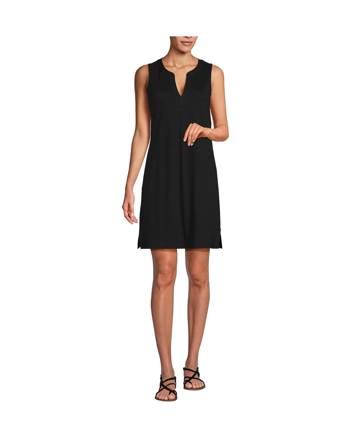 Women's Cotton Jersey Notch Neck Dress