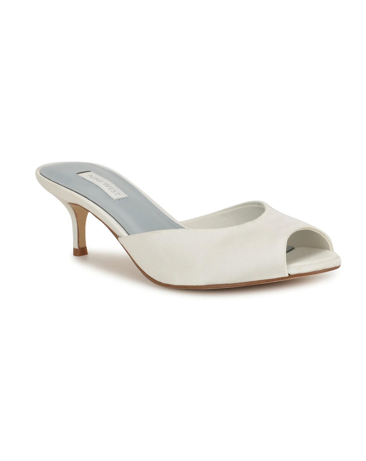 Women's Luvlie Bridal Satin Peep Toe Kitten Heel Pumps
