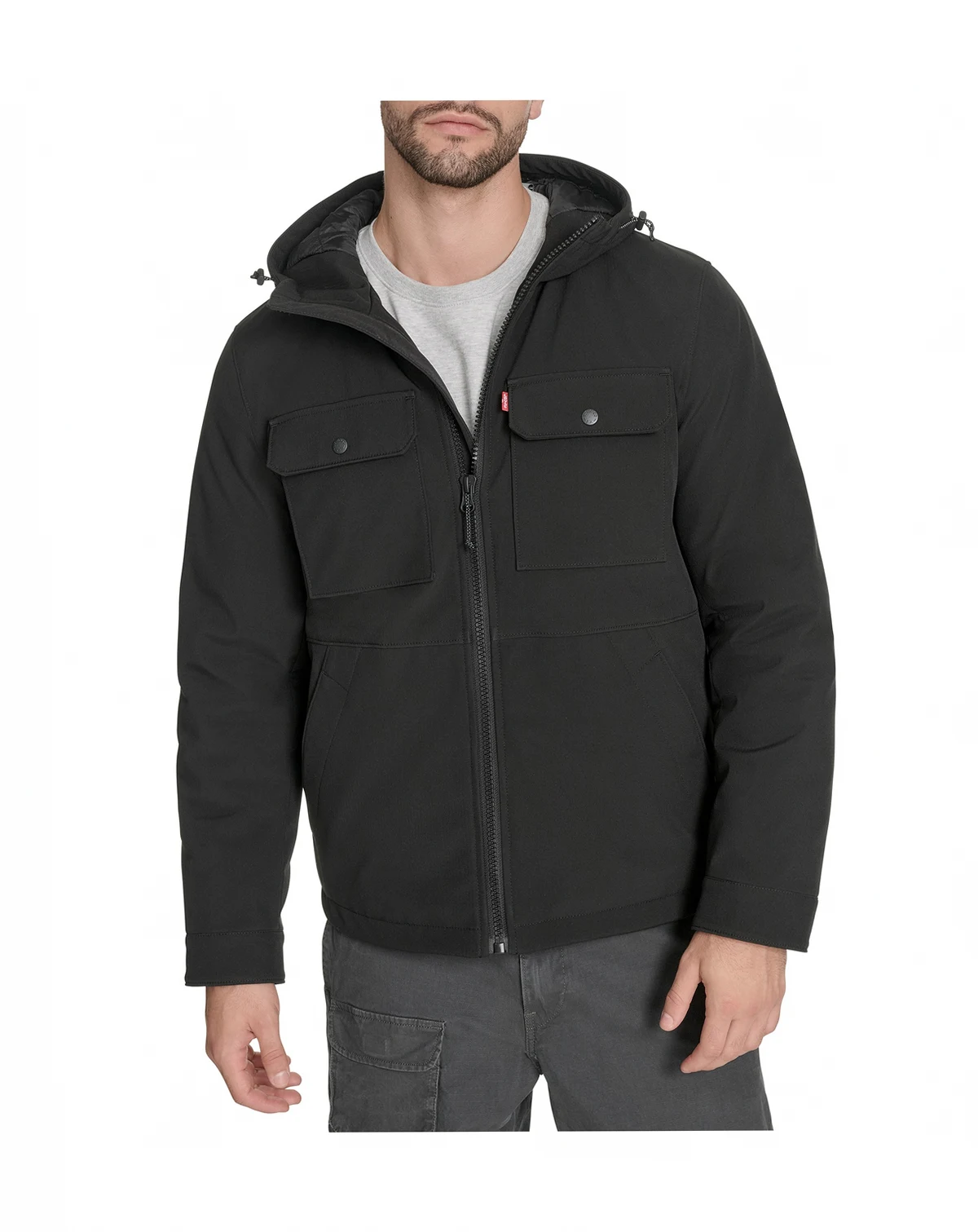 Men's Rib Stop Softshell with Hood Jacket