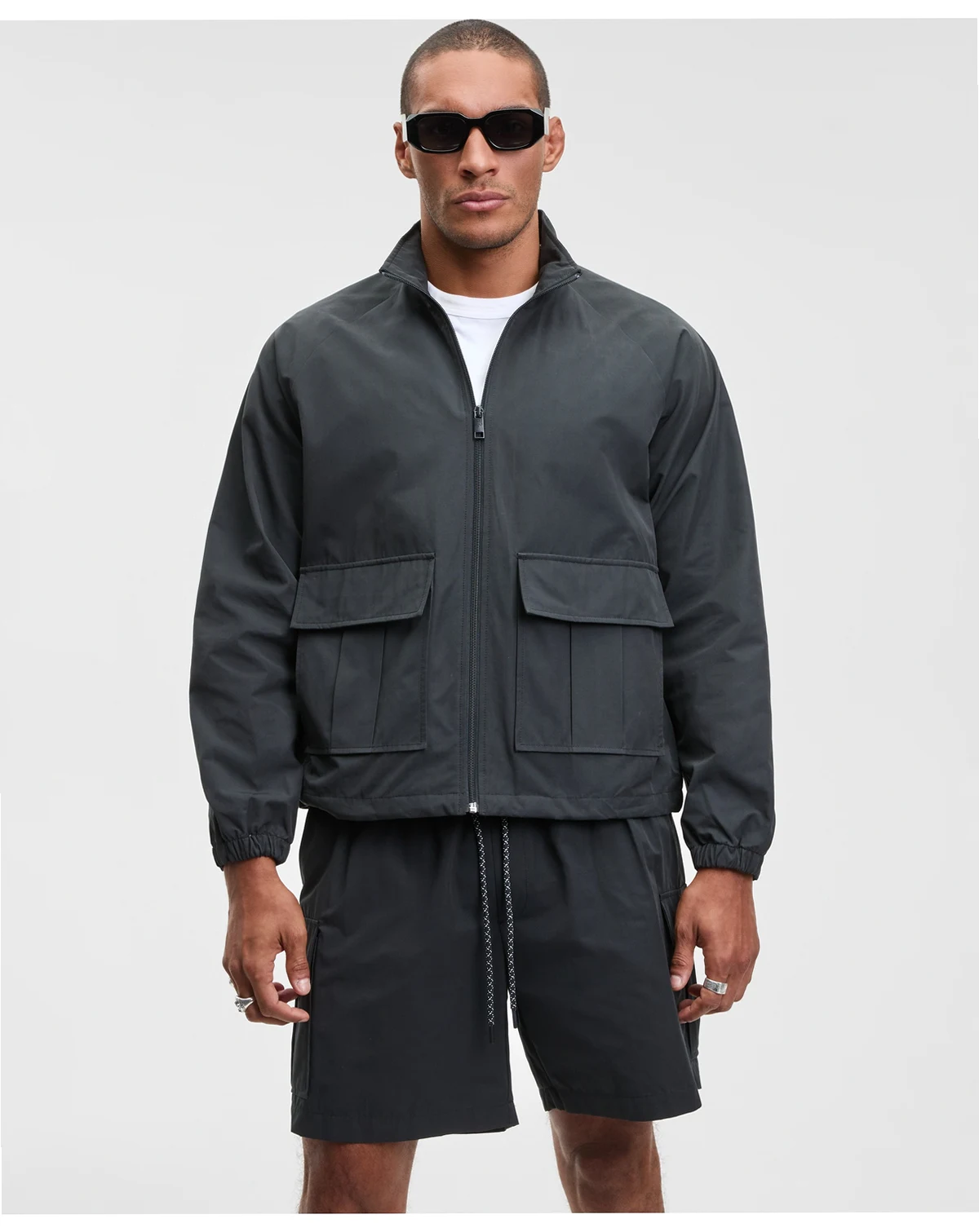 Men's Relaxed Fit Pieced Zip-Front Track Jacket, Macy's Exclusive