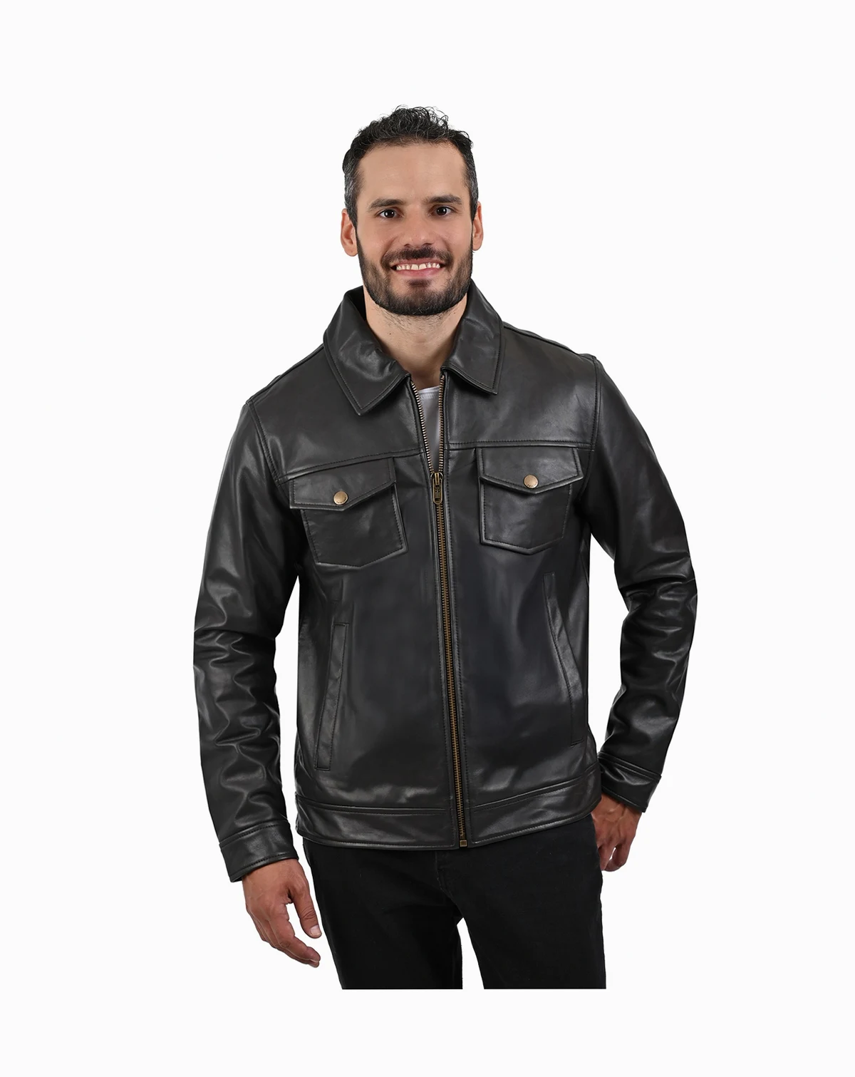 Men's Regular-Fit Collared Neck Jacket