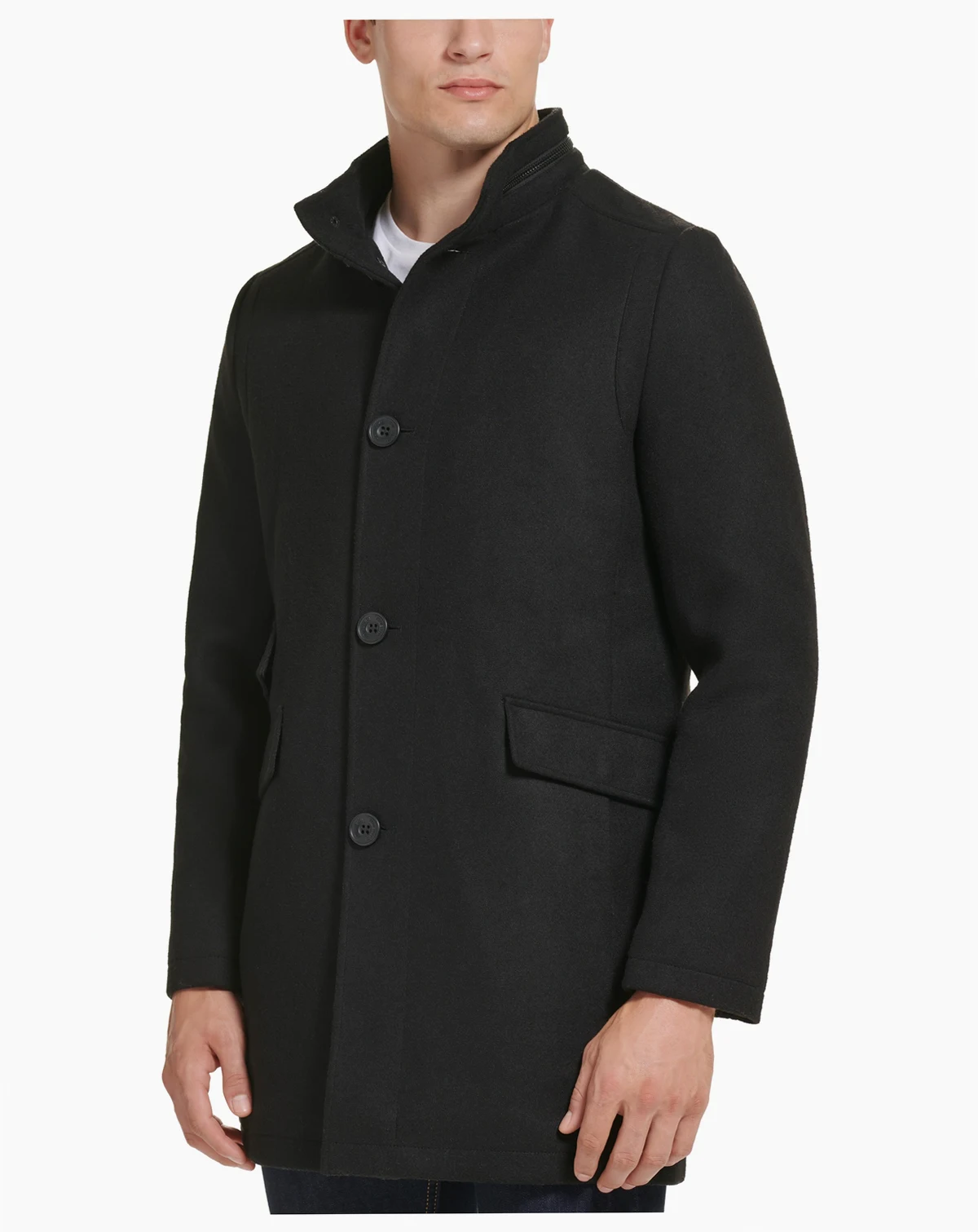 Men's Wool Button Car Coat