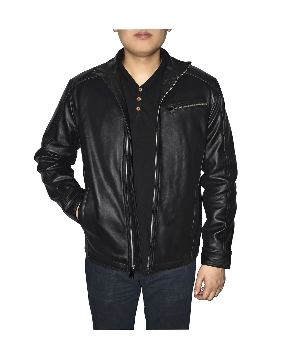 Retro Leather Men's Racing Jacket
