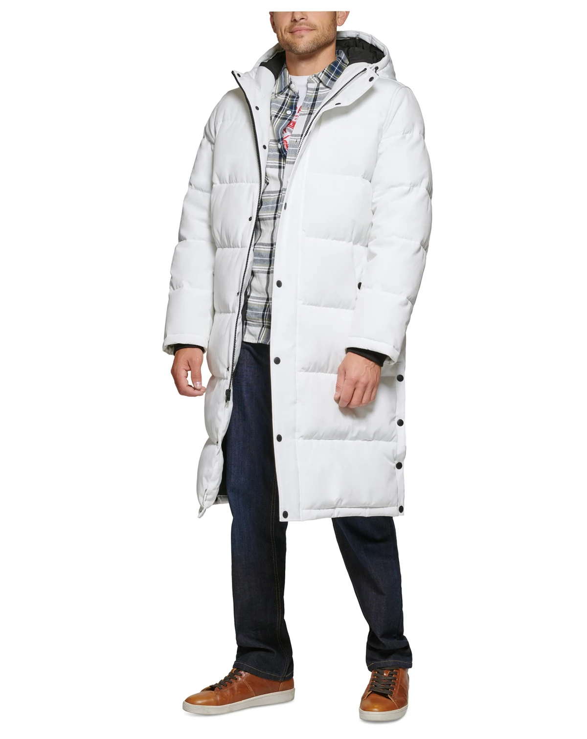 Men's Quilted Extra Long Parka Jacket