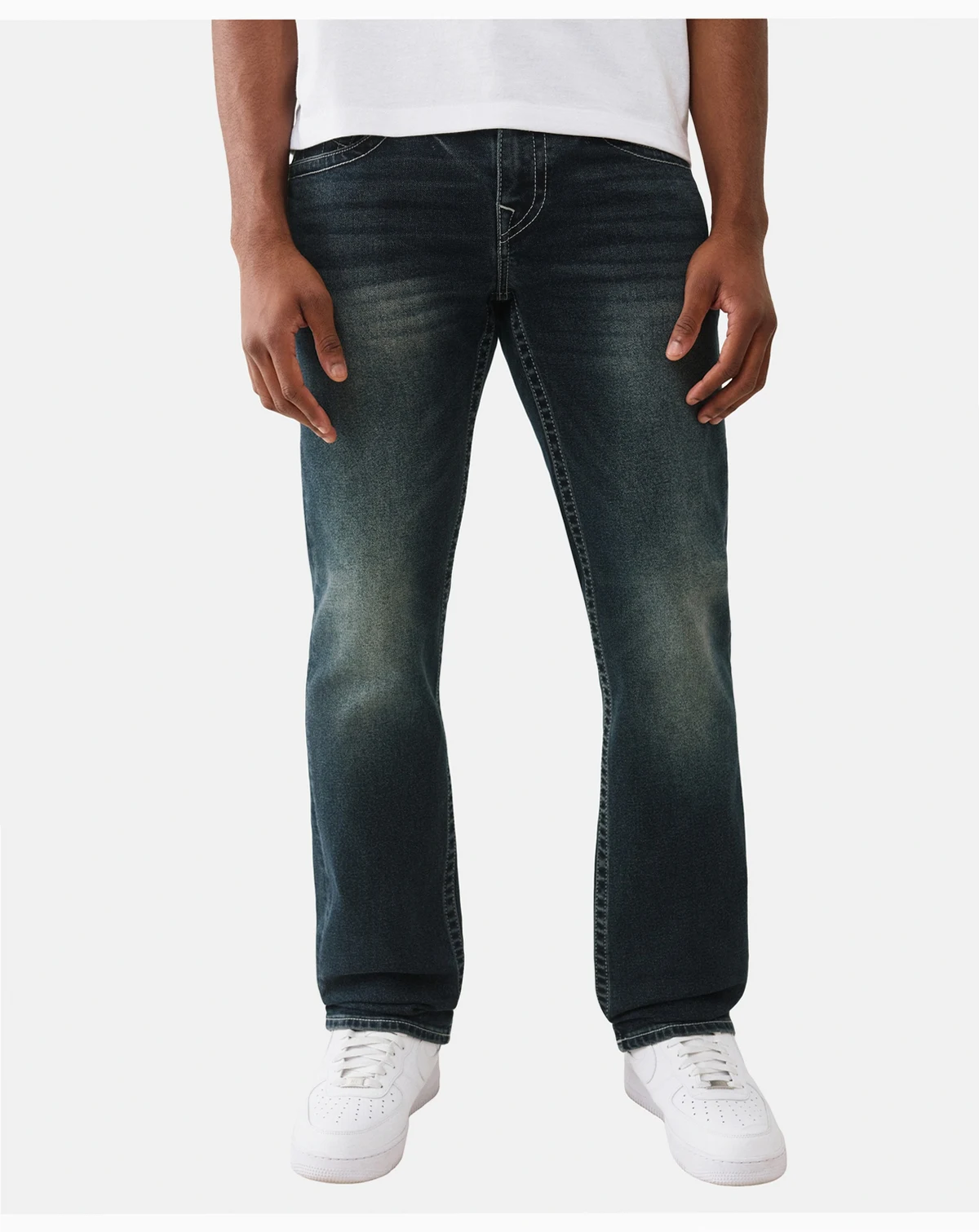 Men's Ricky Warped Lurex Flap Straight-Fit Jeans