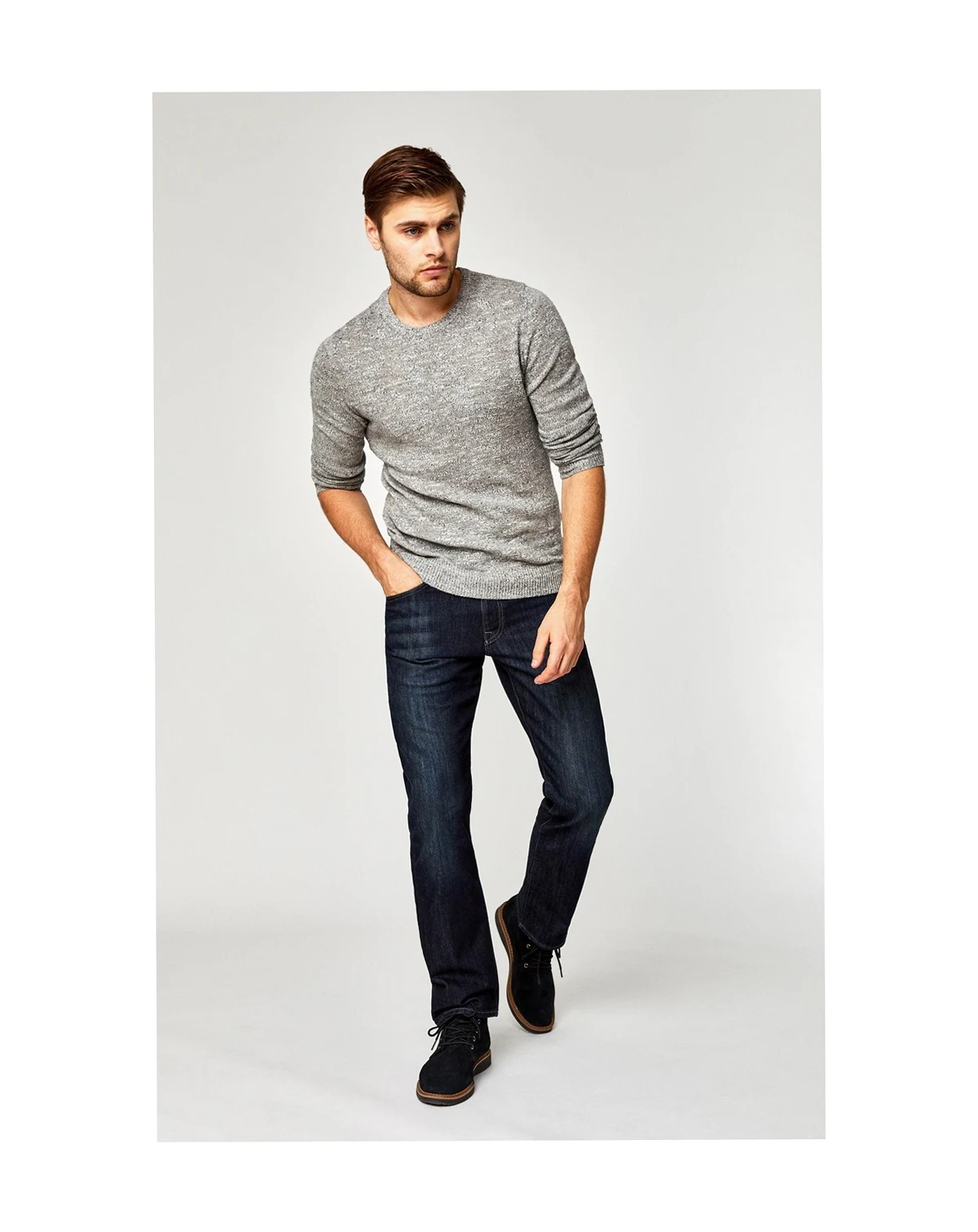 Men's Matt Mid Rise Relaxed Straight Leg In Deep Stanford Jean