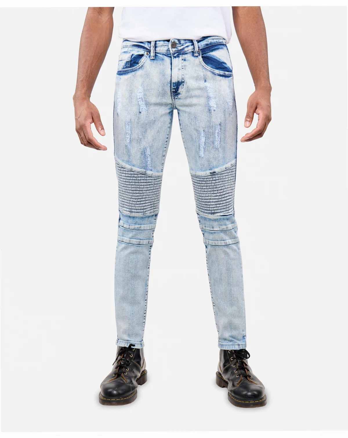 Men's Skinny Fit Stretch Moto Jeans