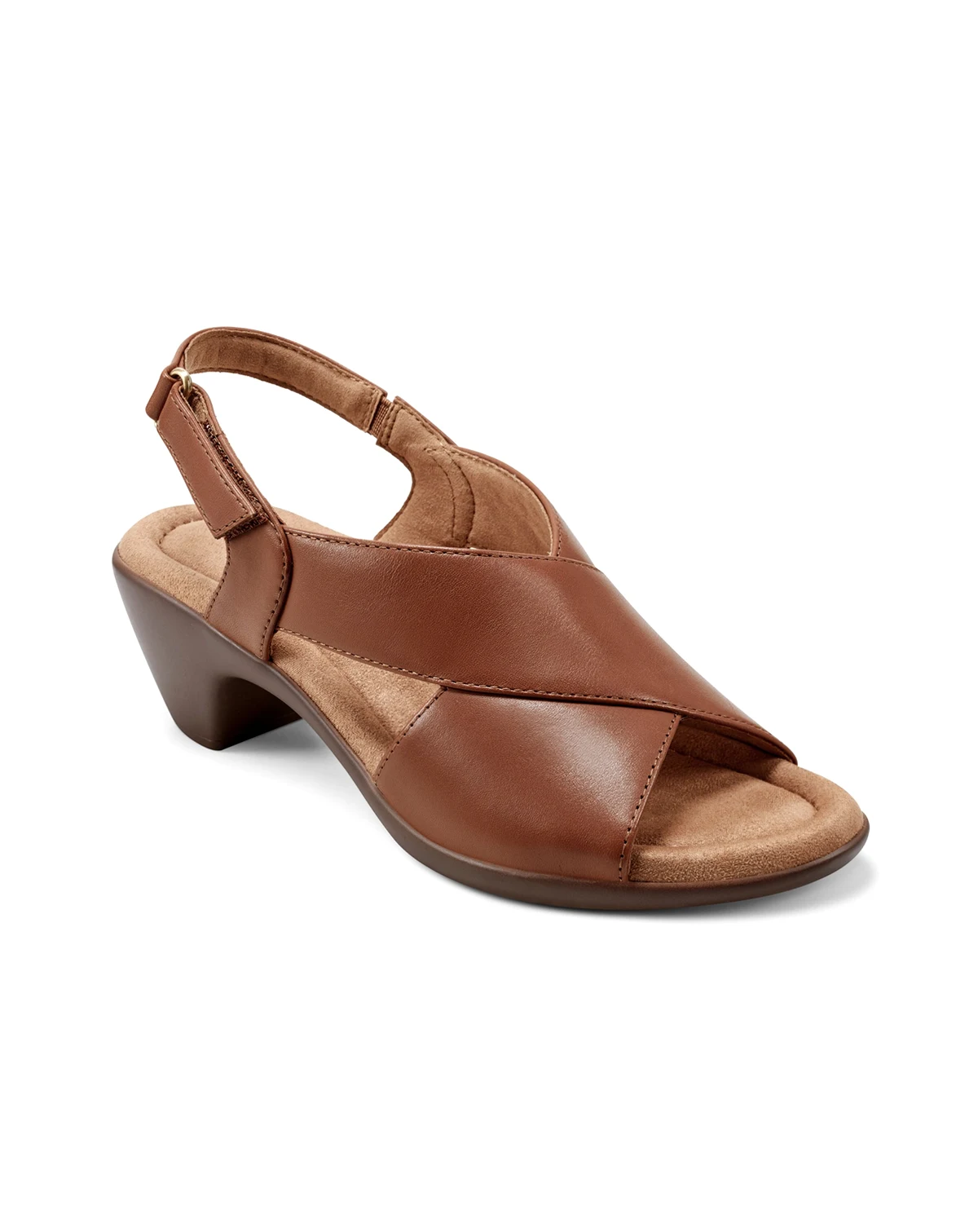 Chantal Crisscross Low Heel Leather Sandals