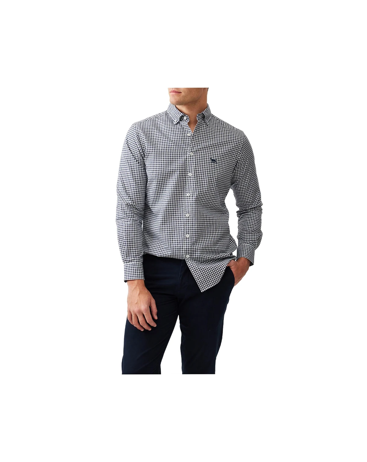 Rodd Gunn Men's Gunn Check Oxford Long Sleeve Slim Fit Shirt