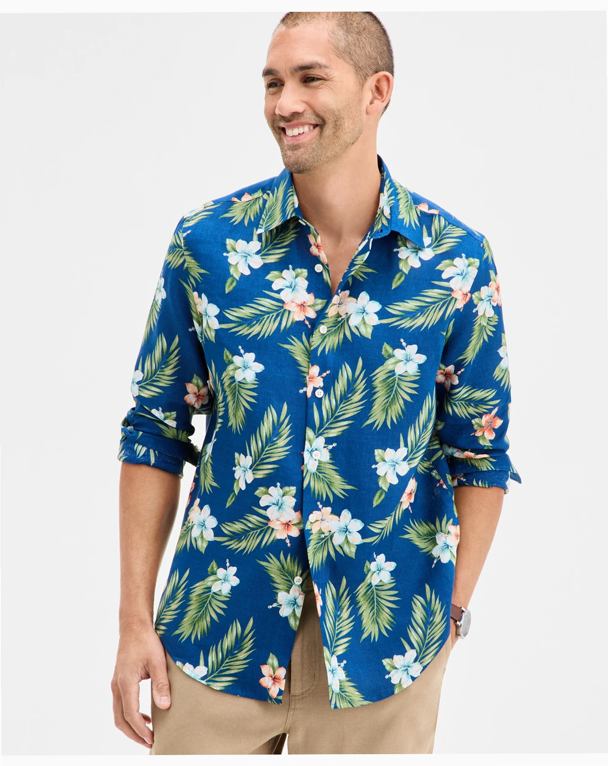 Men's Amista Floral Linen Shirt, Exclusively at Macy's