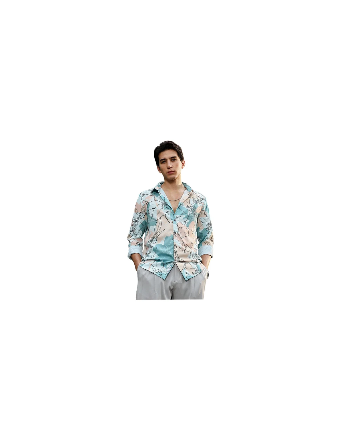 Men's Botanical-Outline Imprint Shirt