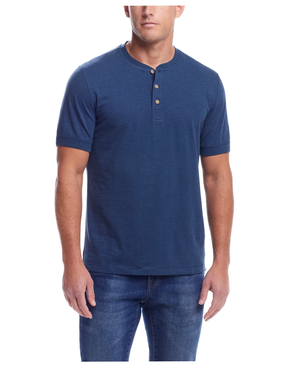Men's Short Sleeve Melange Henley Shirt