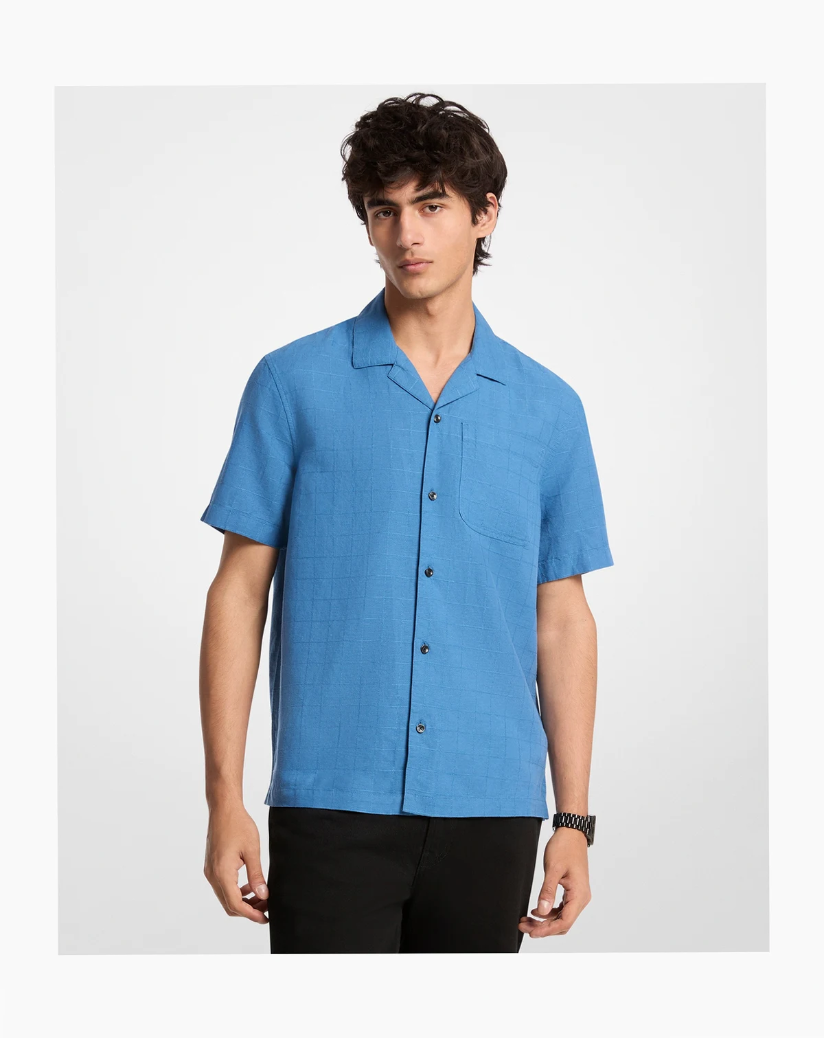 Men's Dobby Camp-Collar Shirt