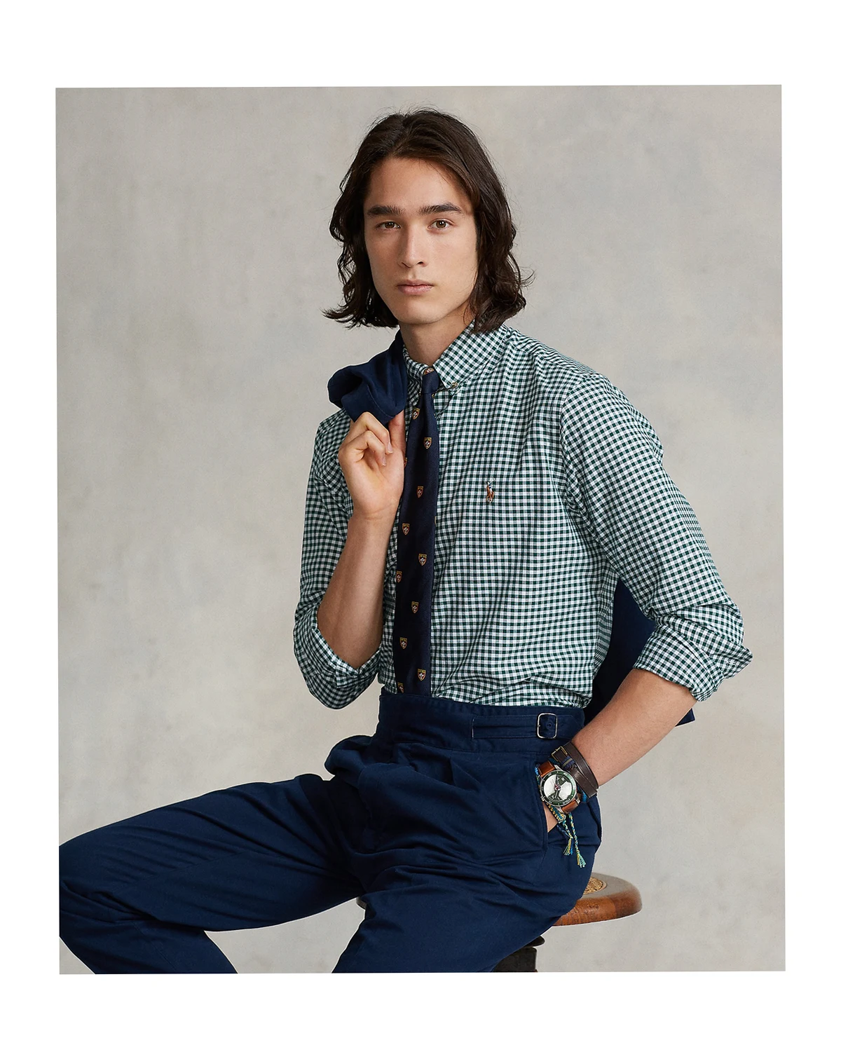 Men's Custom-Fit Gingham Oxford Shirt