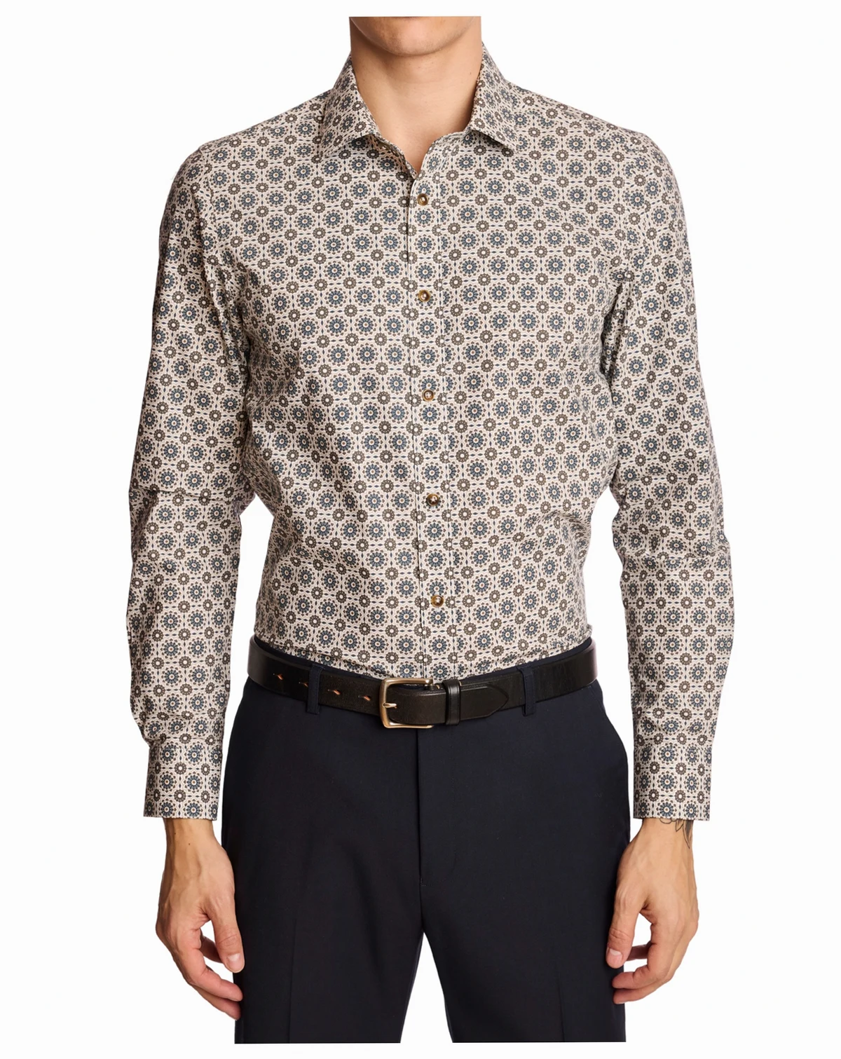 Men's Samuel Spread Collar Patterned Shirt