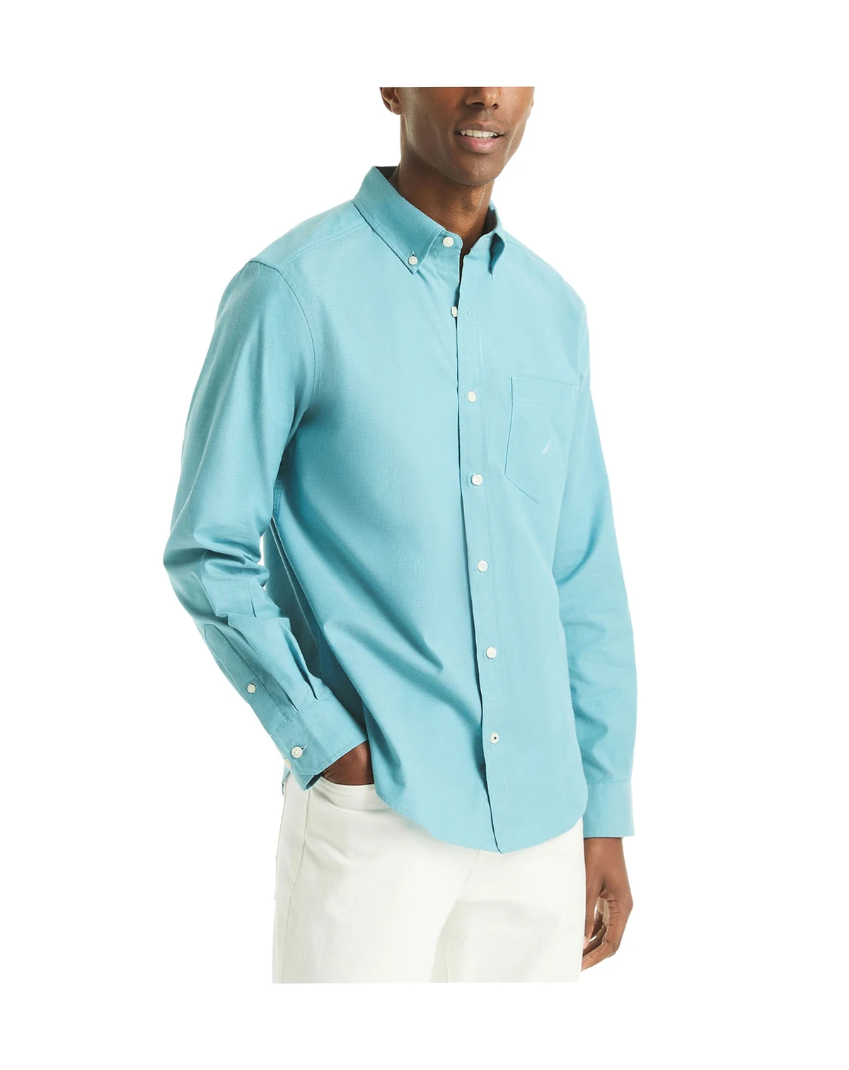 Men's Solid Long-Sleeve Oxford Shirt