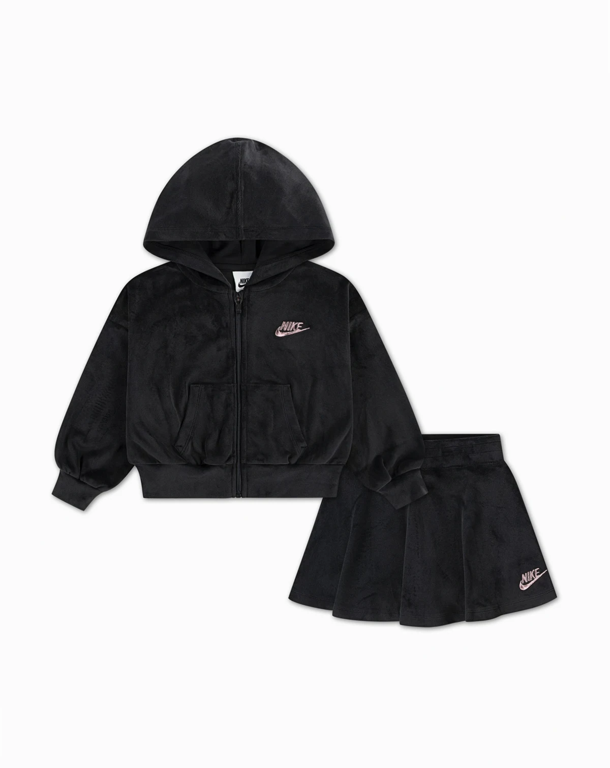 Girls' 2T-6X Velour Scooter Hoodie and Skort, 2-Piece Set