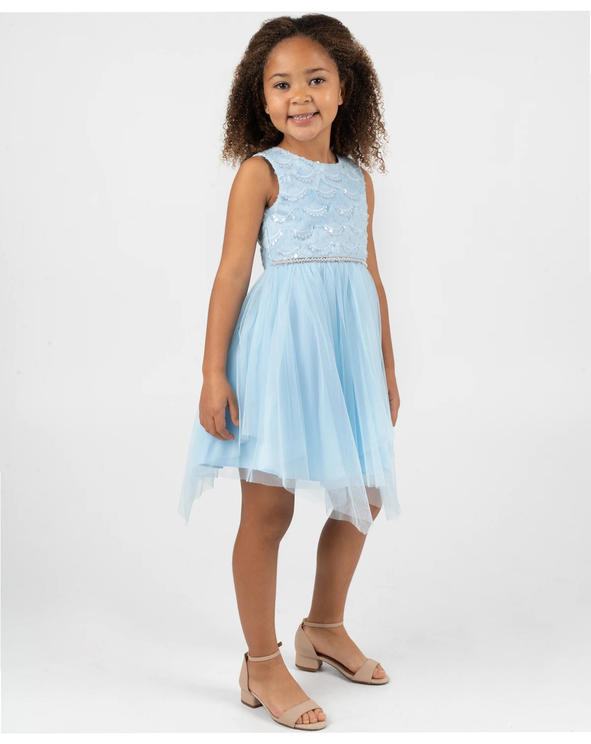 Girls 2T-6X Soutache Sequins Bodice Sleeveless Dress