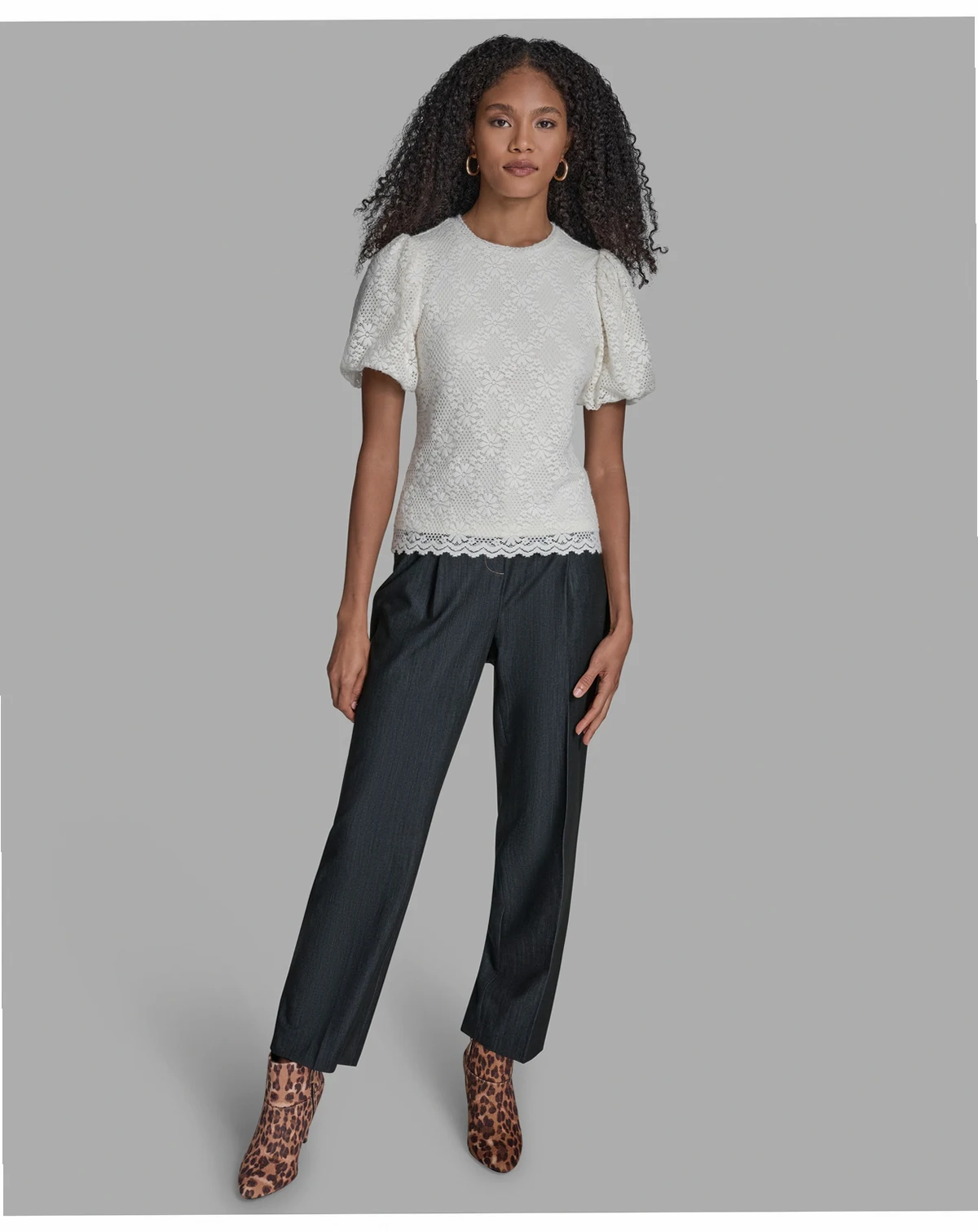 Women's Short Sleeve Lace Blouse