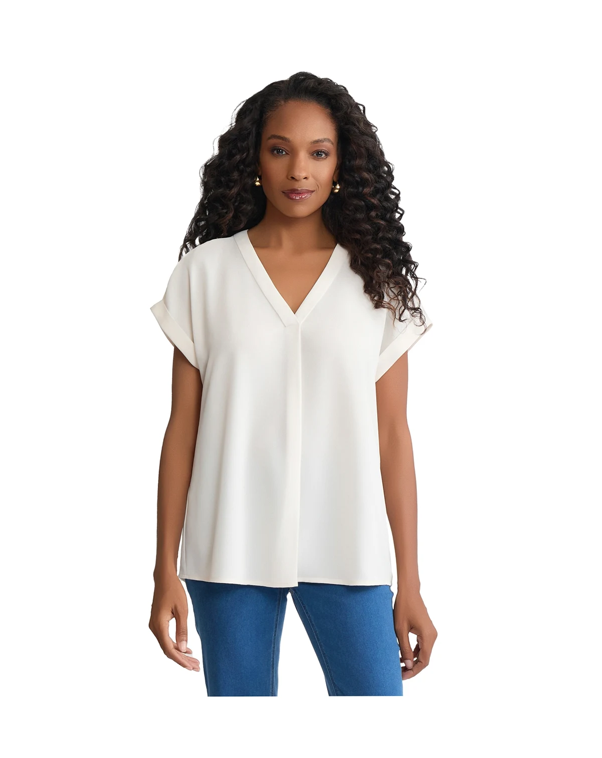 Women's V-Neck Short-Sleeve Top
