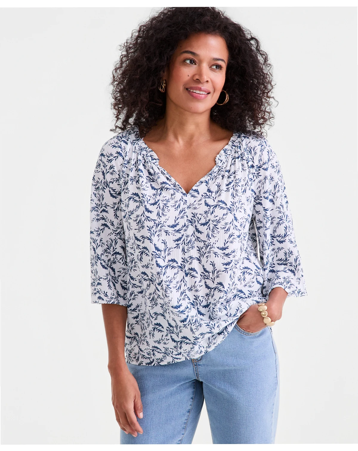 Petite V-Neck Top, Macy's Exclusive