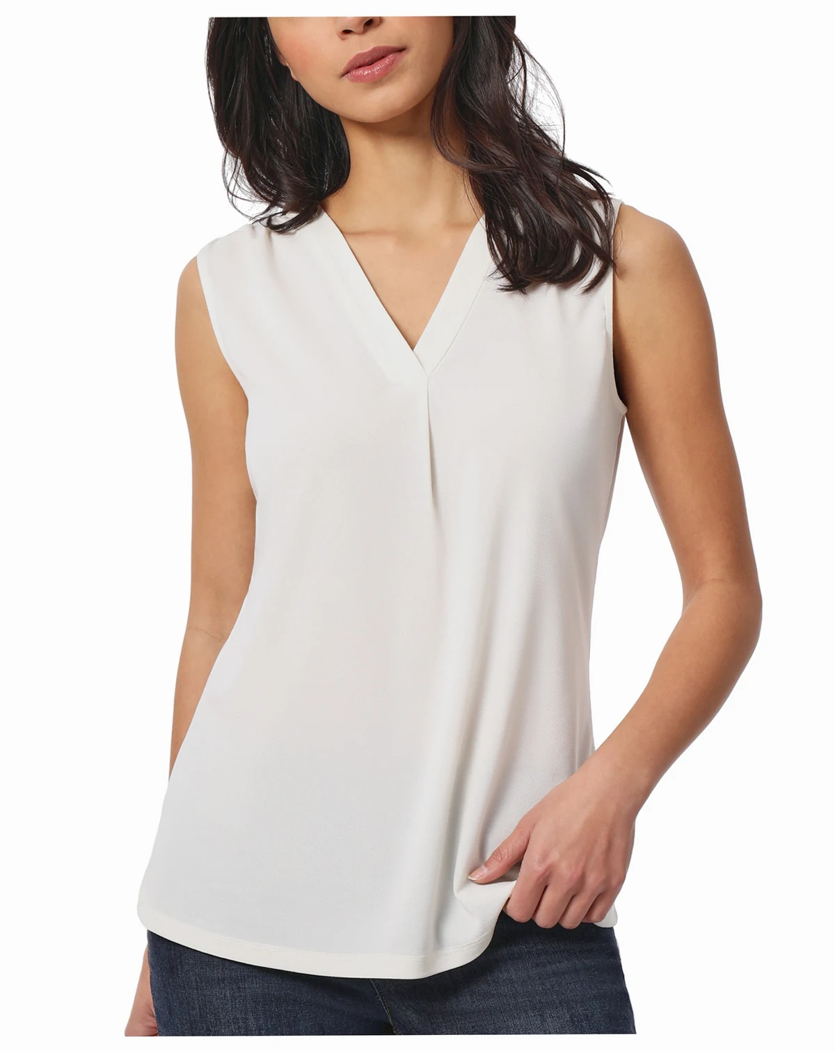 Women's Crepe Sleeveless V-Neck Top