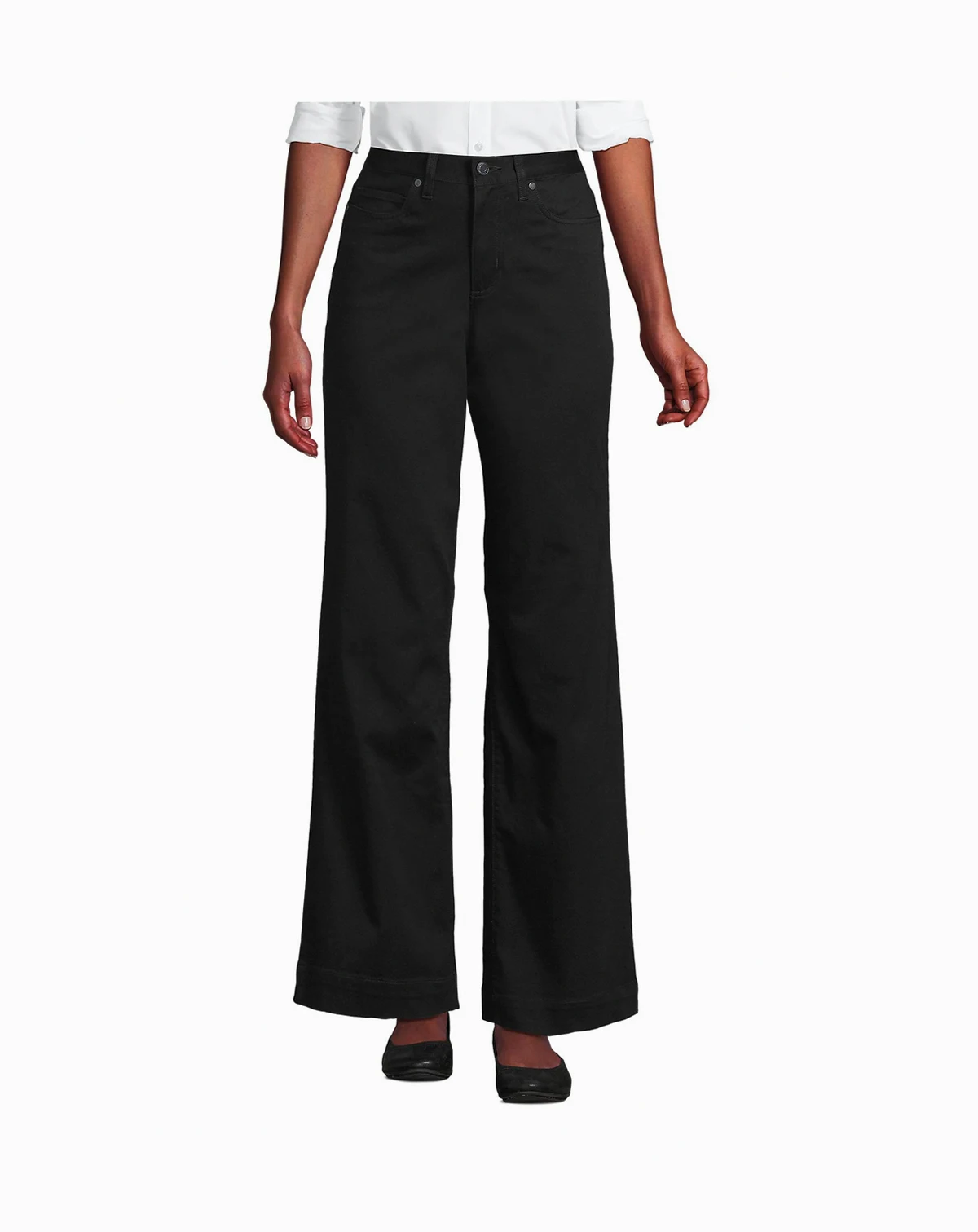 Women's High Rise 5 Pocket Wide Leg Chino Pants