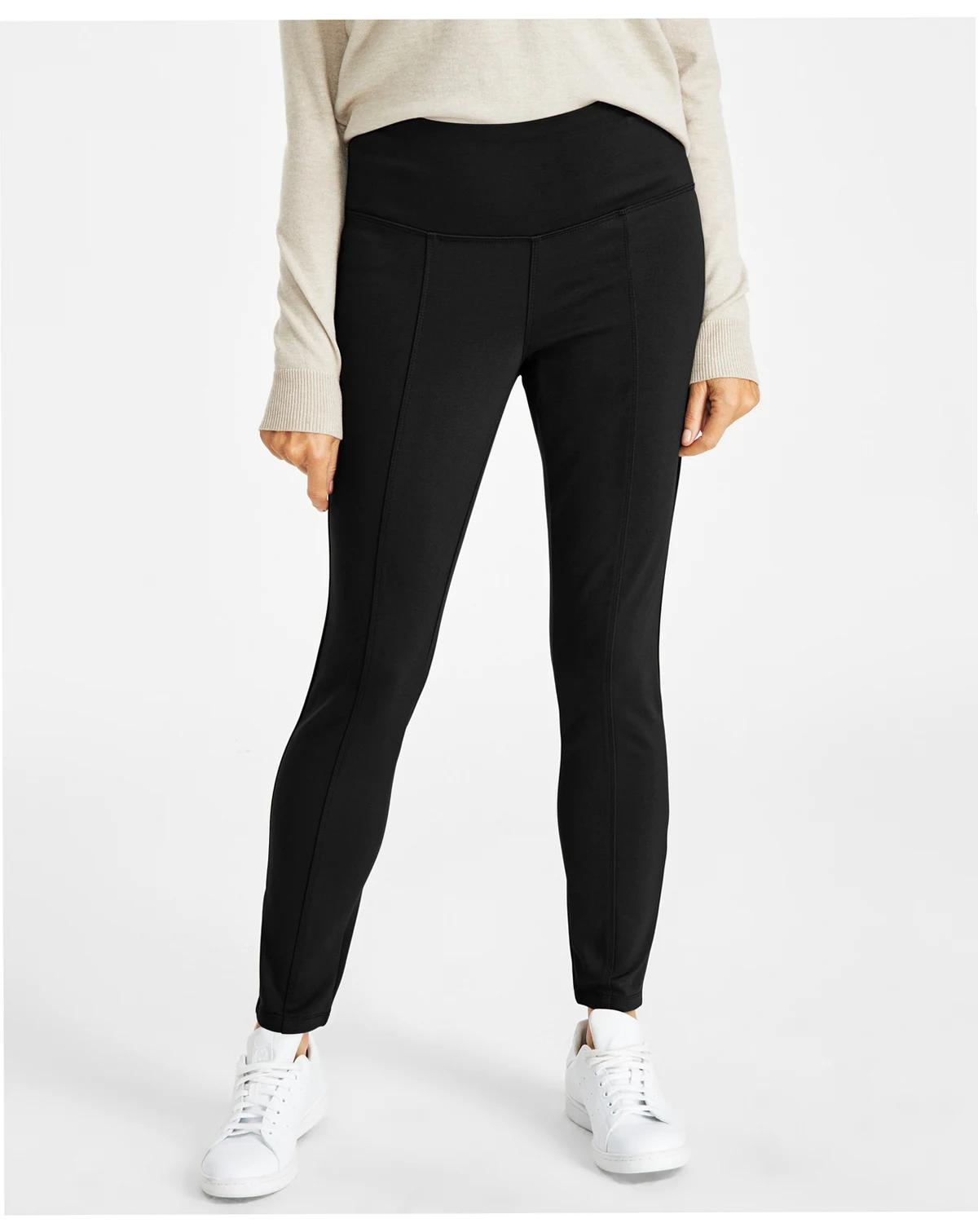 Women's Mid-Rise Ponté-Knit Pants with Tummy Control, Created for Macy's