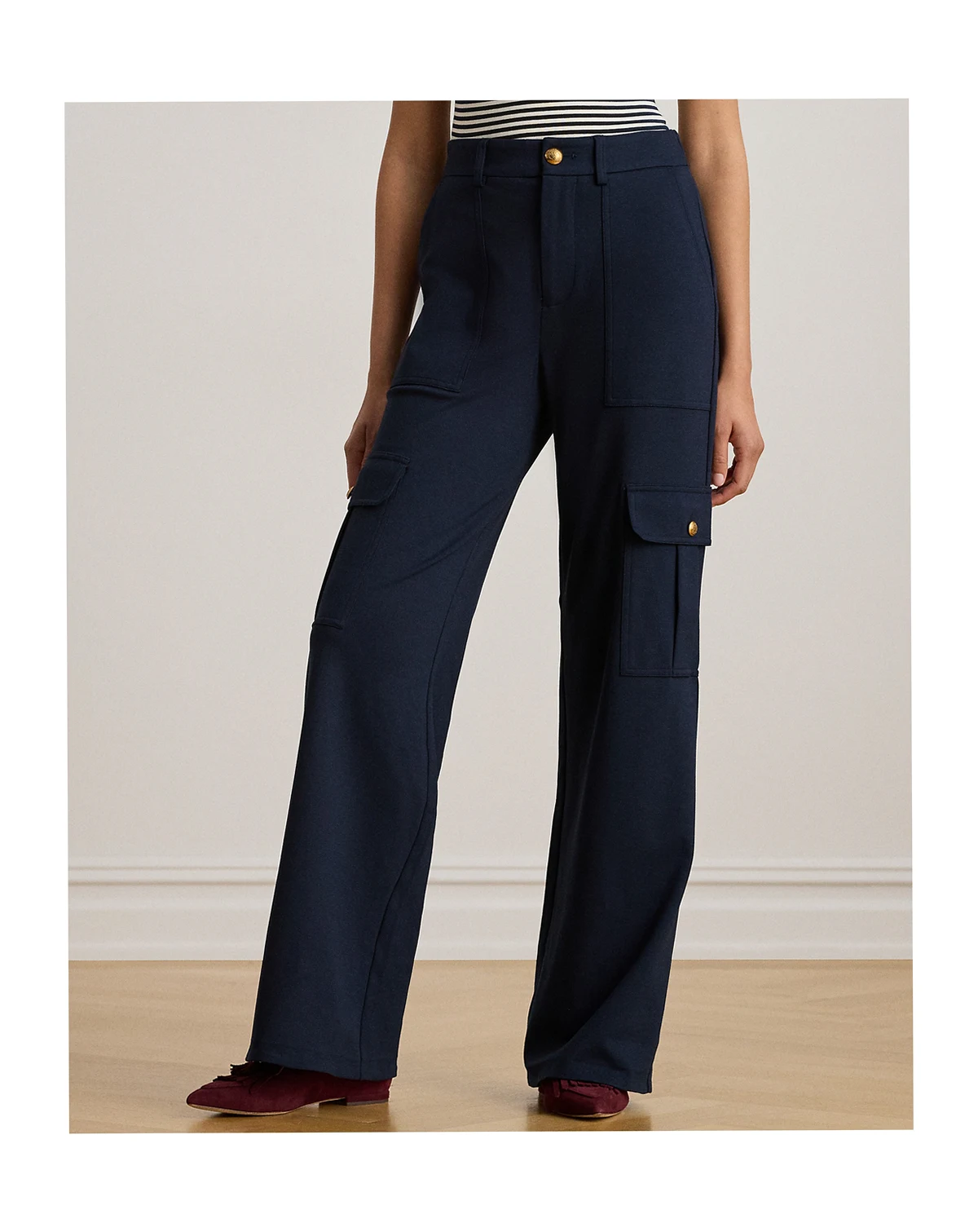 Women's Petite Full Length Cargo Pants