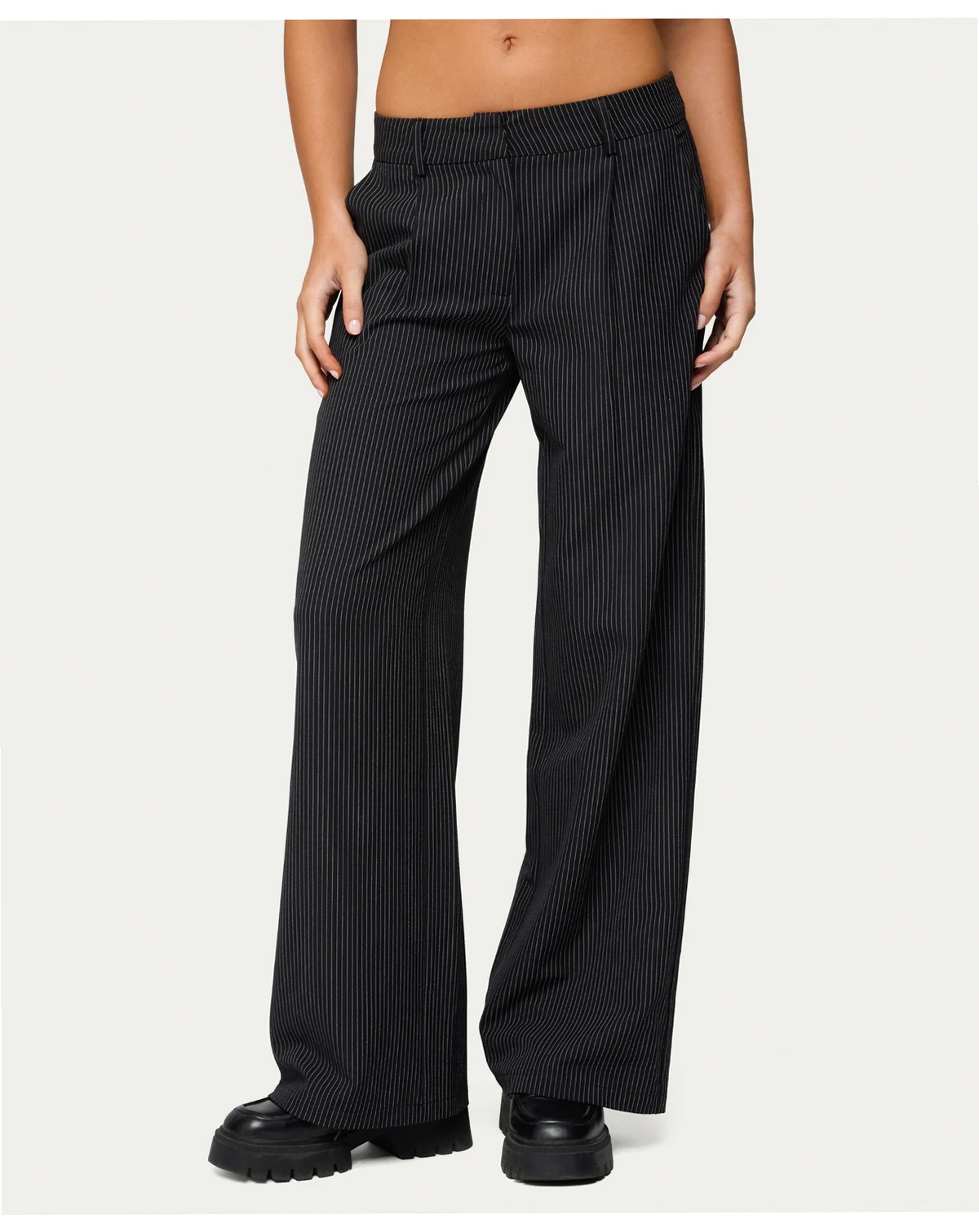 Women's Pinstripe Tailored Straight Leg Pants