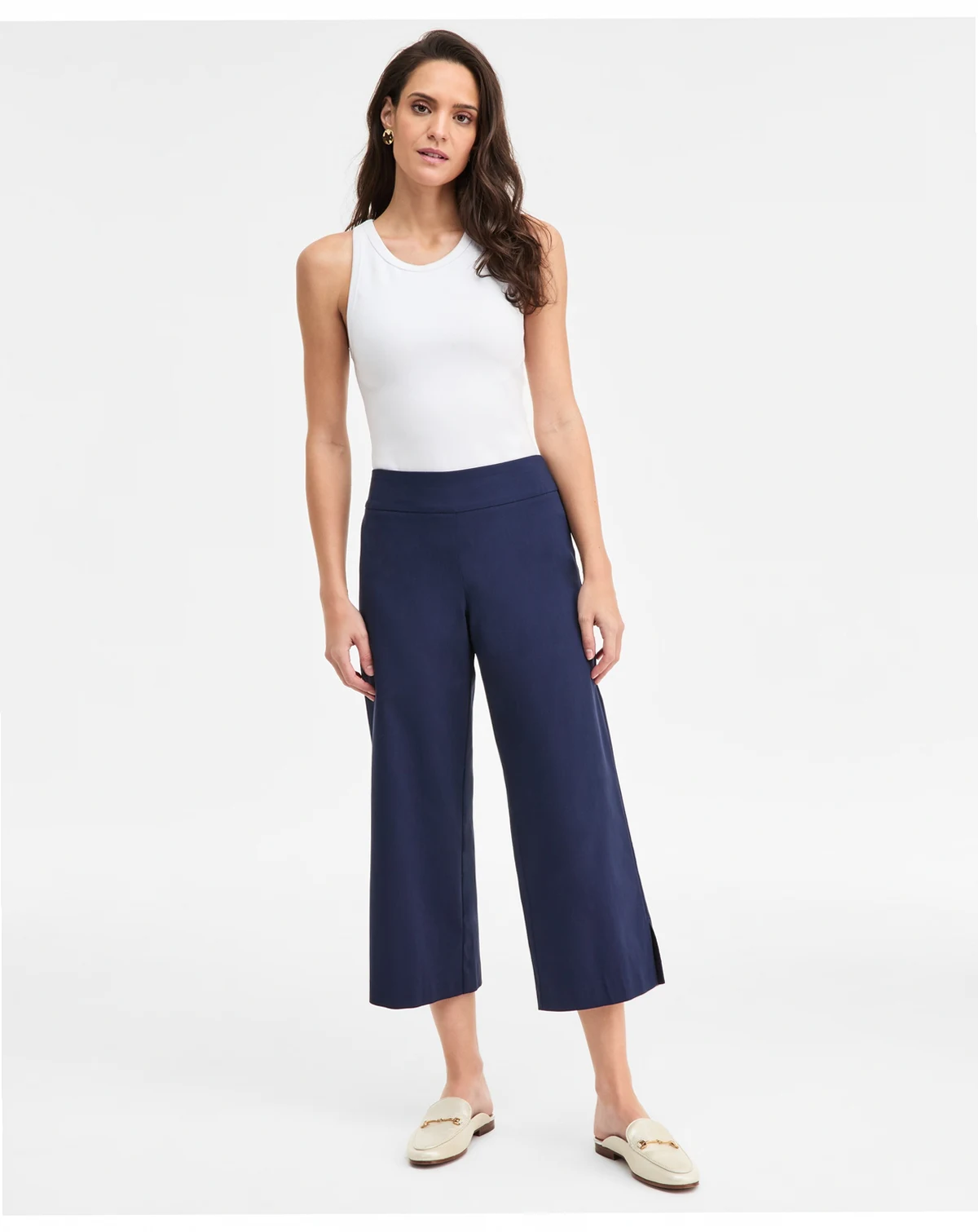 Women's Pull-On Cropped Wide-Leg Pants, Exclusively at Macy's
