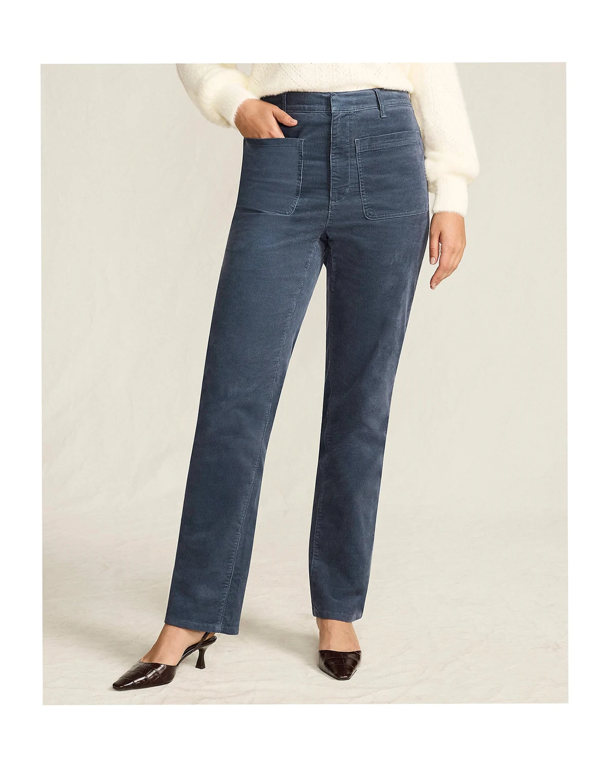 Women's Corduroy High Rise Rail Straight Leg Pants
