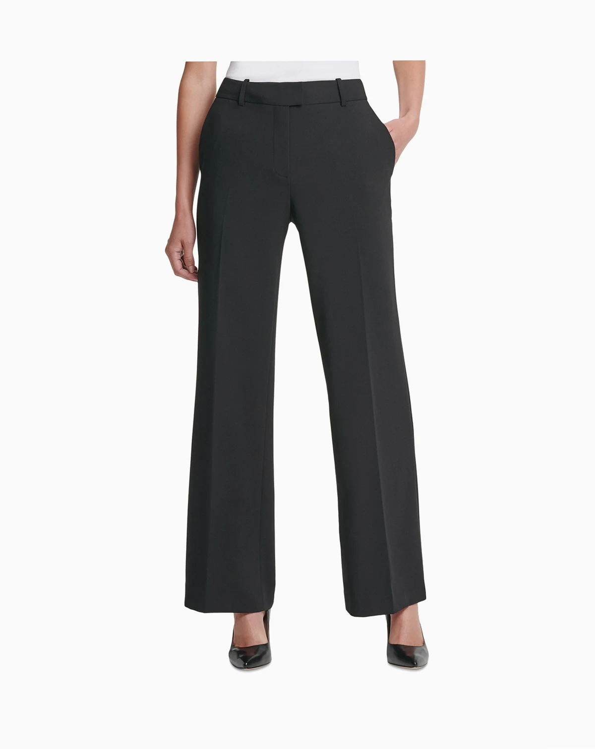 Petite Solid Fixed-Waist Slant-Pocket Wide-Leg Pants, Created for Macy's
