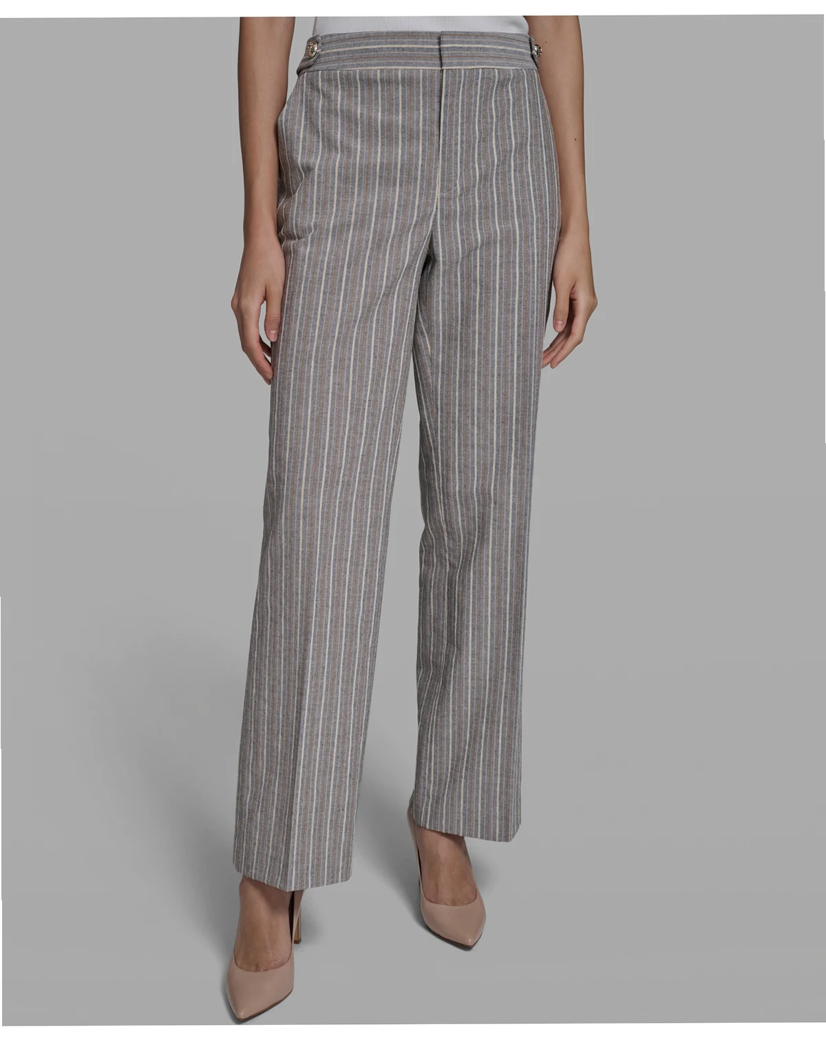 Women's Multi-Stripe Mid-Rise Straight Pants