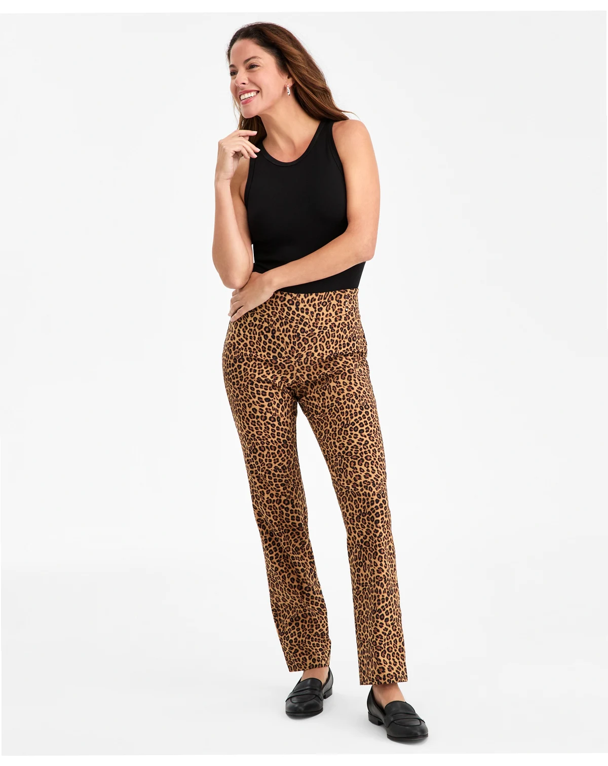 Women's Tummy-Control Printed Rivet Pants, Macy's Exclusive
