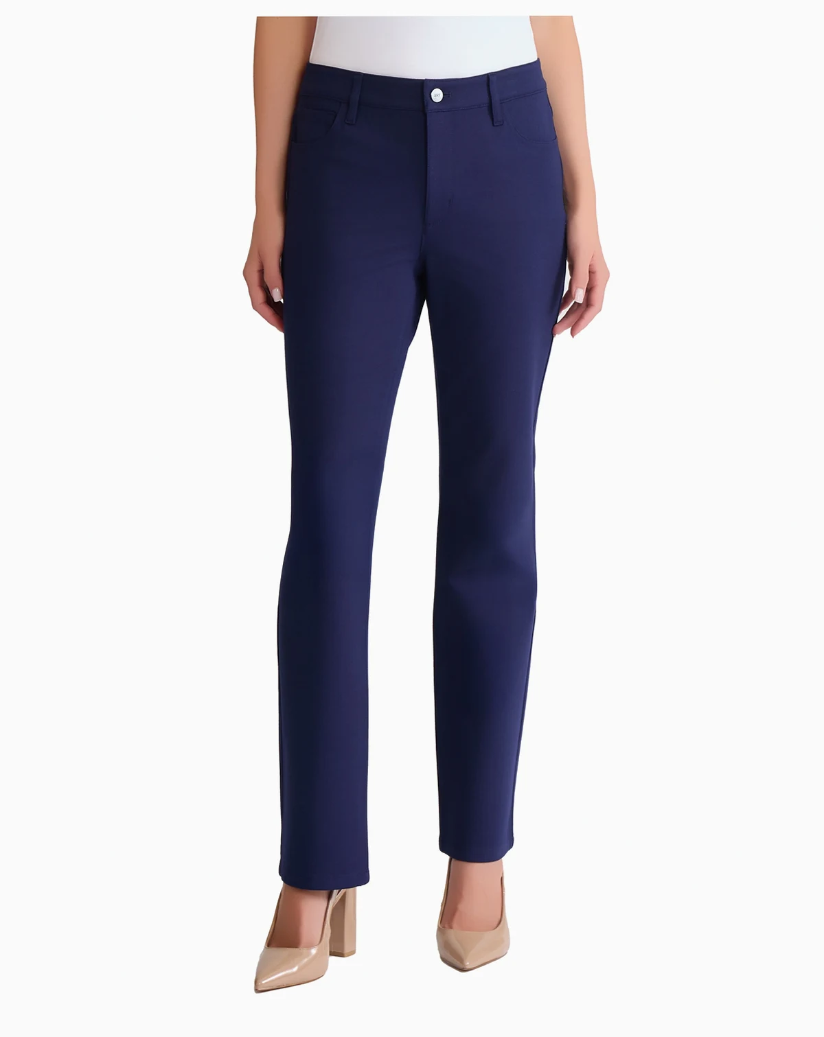 Petite Fly Front Lexington Straight Pants