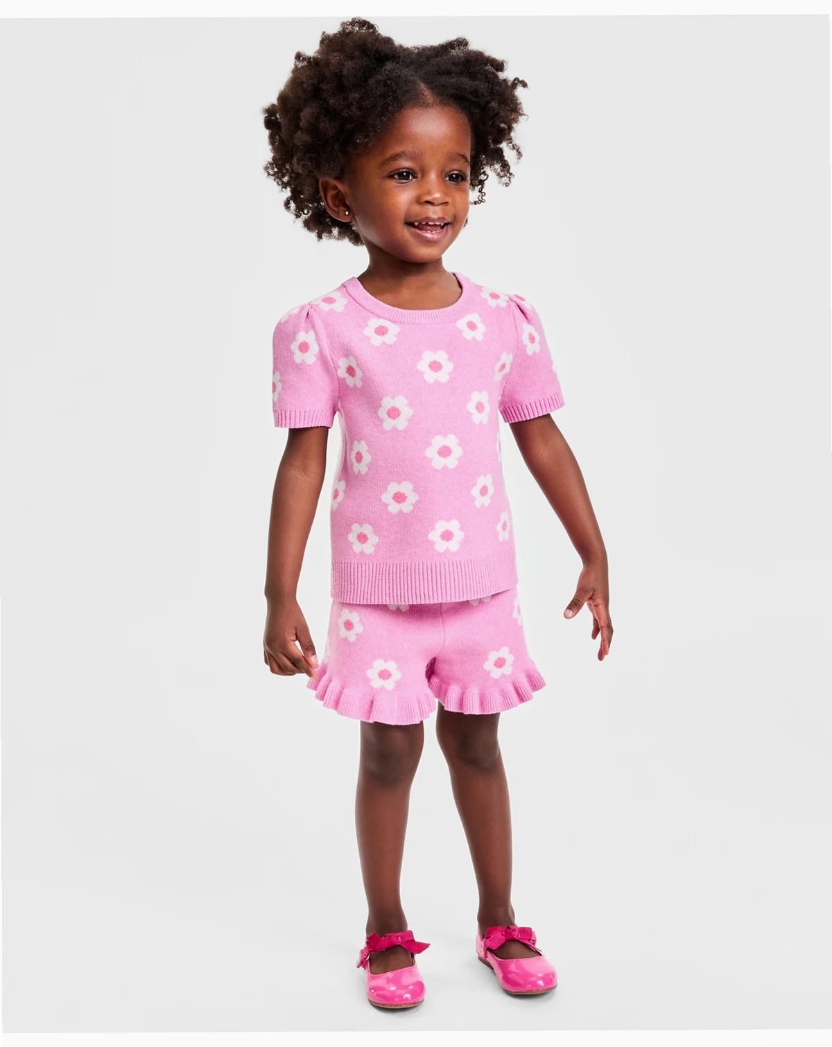 Toddler Girls' 12M-5T Flowers Sweater & Shorts, 2-Piece Set, Macy's Exclusive