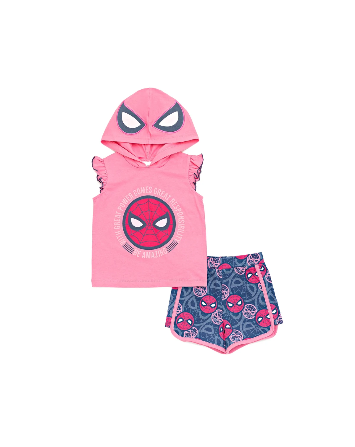 Toddler Girls SPIDERMAN Spidey and His Amazing Friends Cosplay Tank Top and Dolphin Active French Terry Shorts Outfit Set