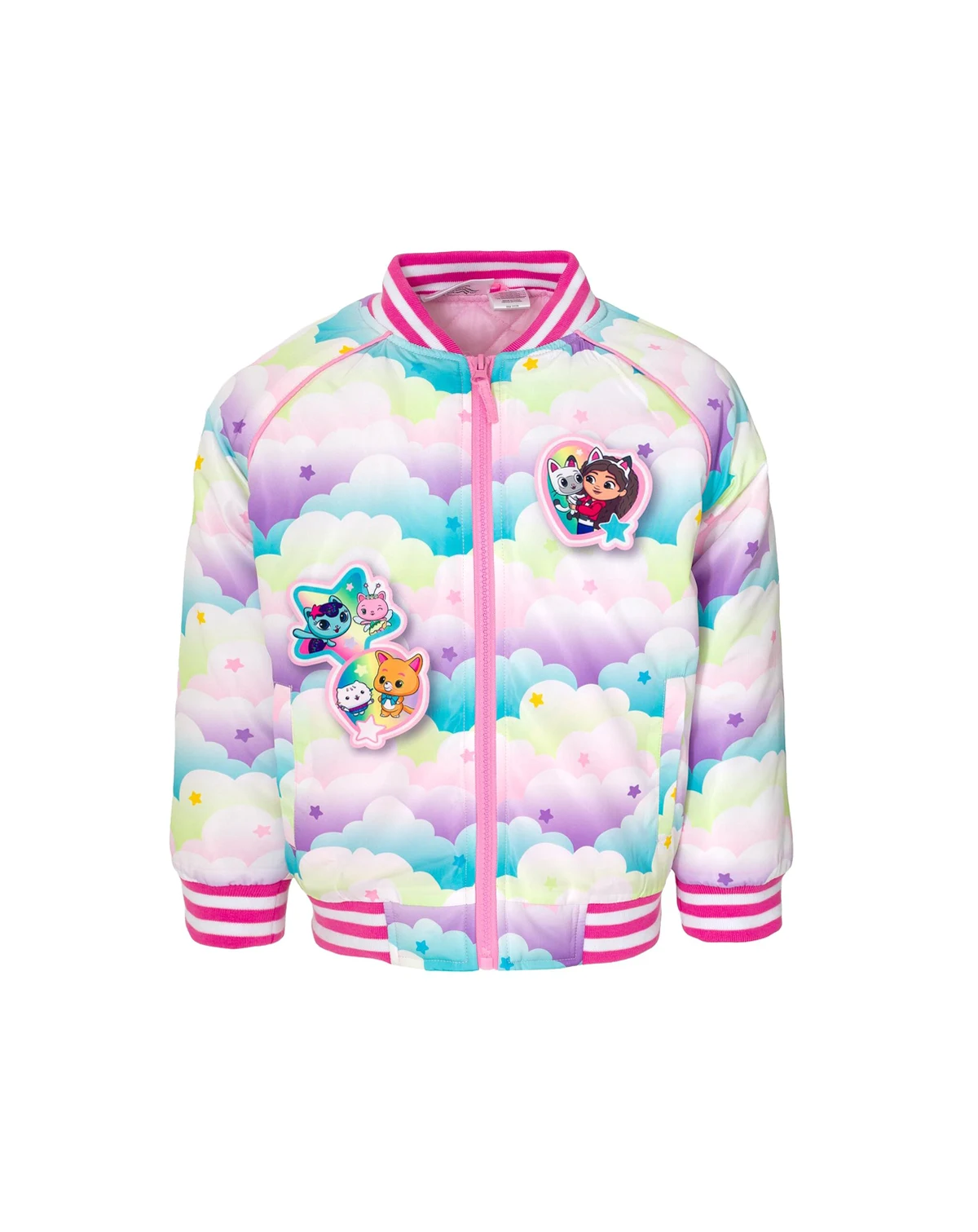 Dreamworks Girls Varsity Zip Up Bomber Jacket Toddler to Big Kid